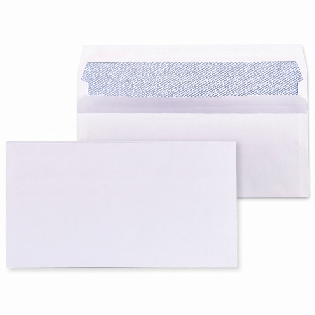 110 × 220mm DL White Self-Seal Envelopes