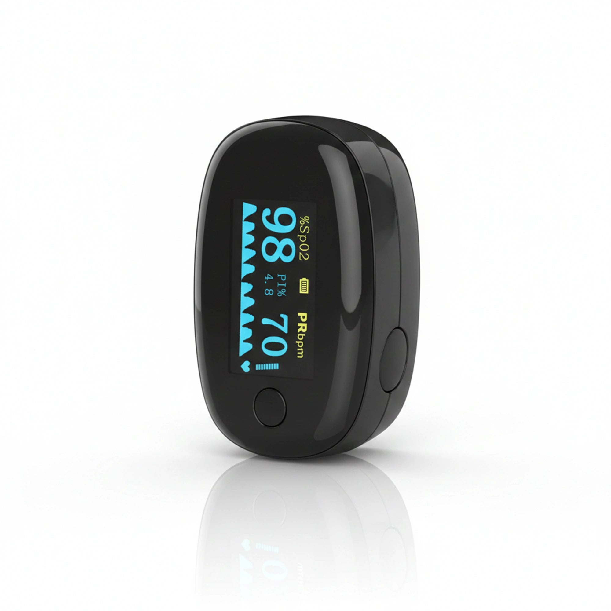 Black Fingertip Pulse Oximeter SpO2 Monitor with OLED Display