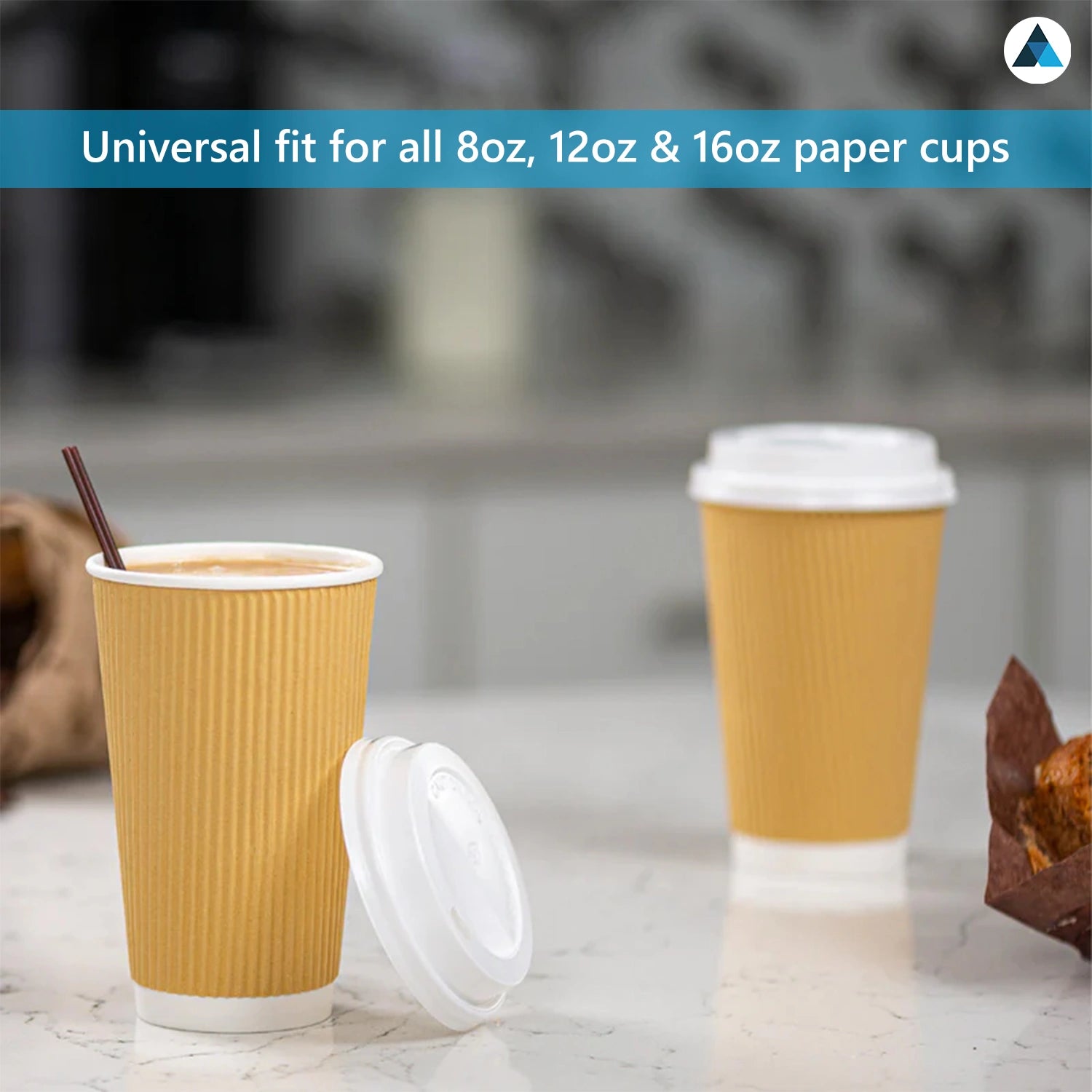 White 8oz Only Lids for Coffee Cup