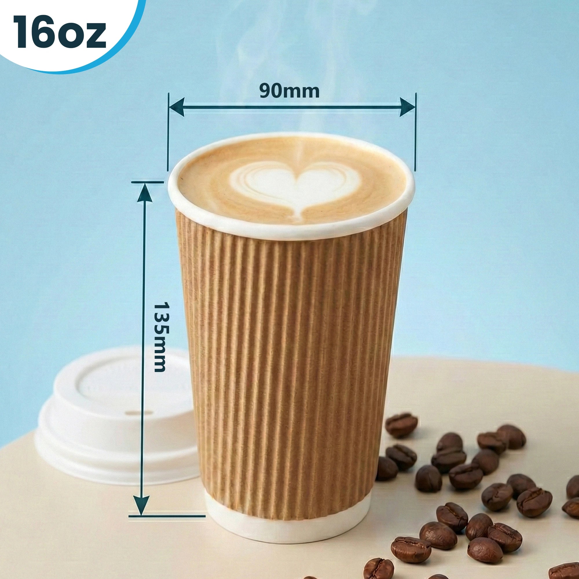 16oz Brown Ripple Cups