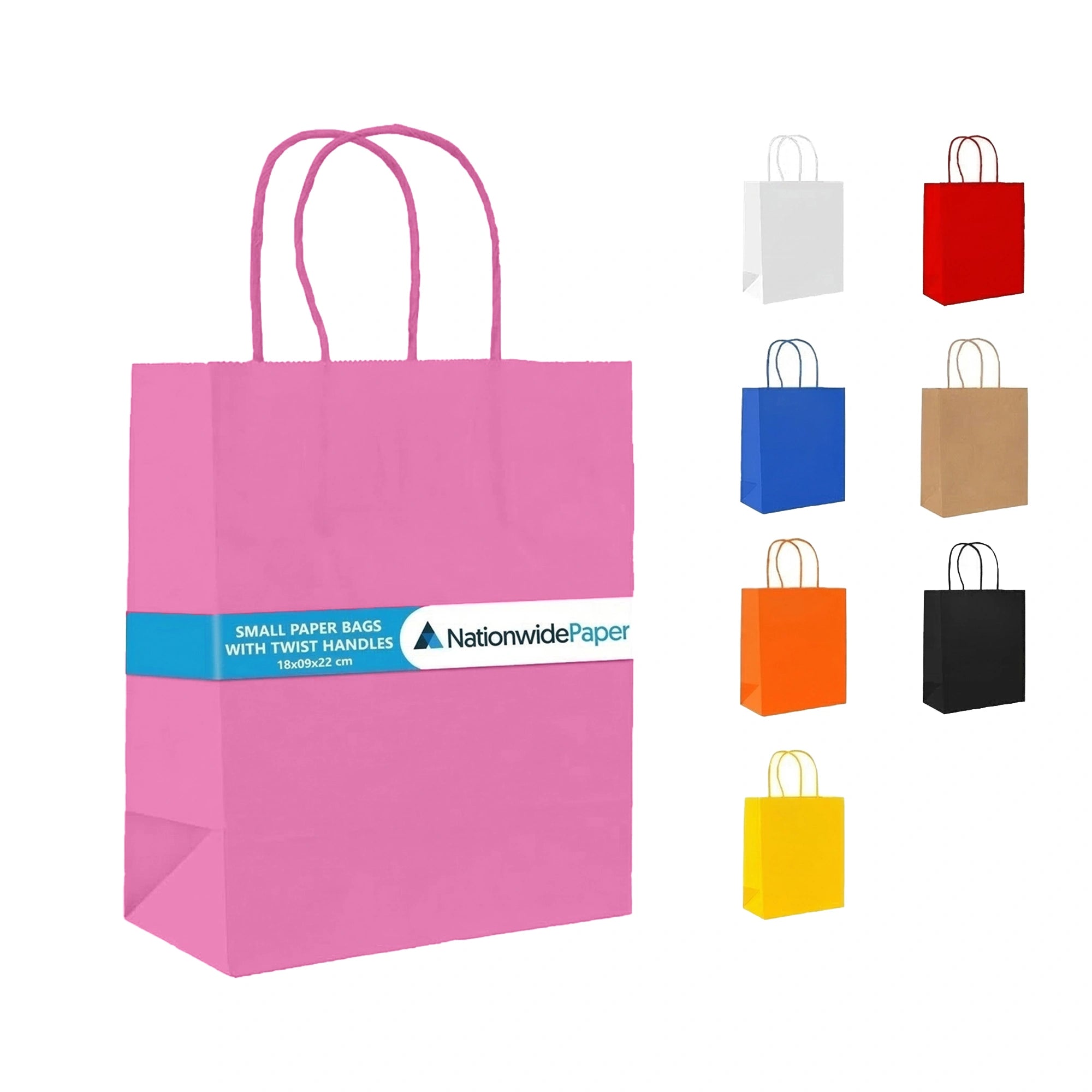 Small Paper Gift Bags with Strong Twist Handle Party Bags 18x9x22cm