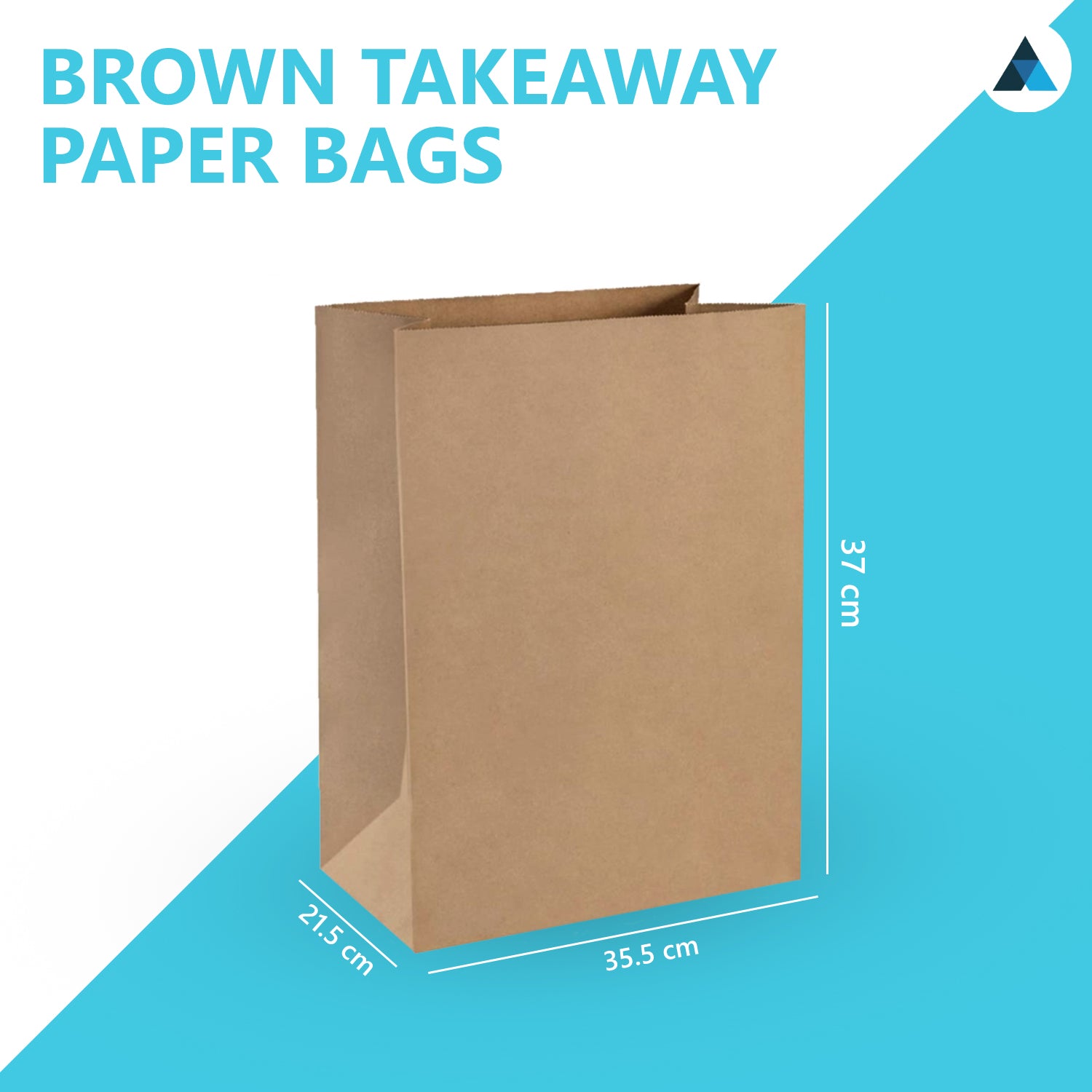XX-Large Brown Paper Takeaway Bags 35.5x21.5x37cm