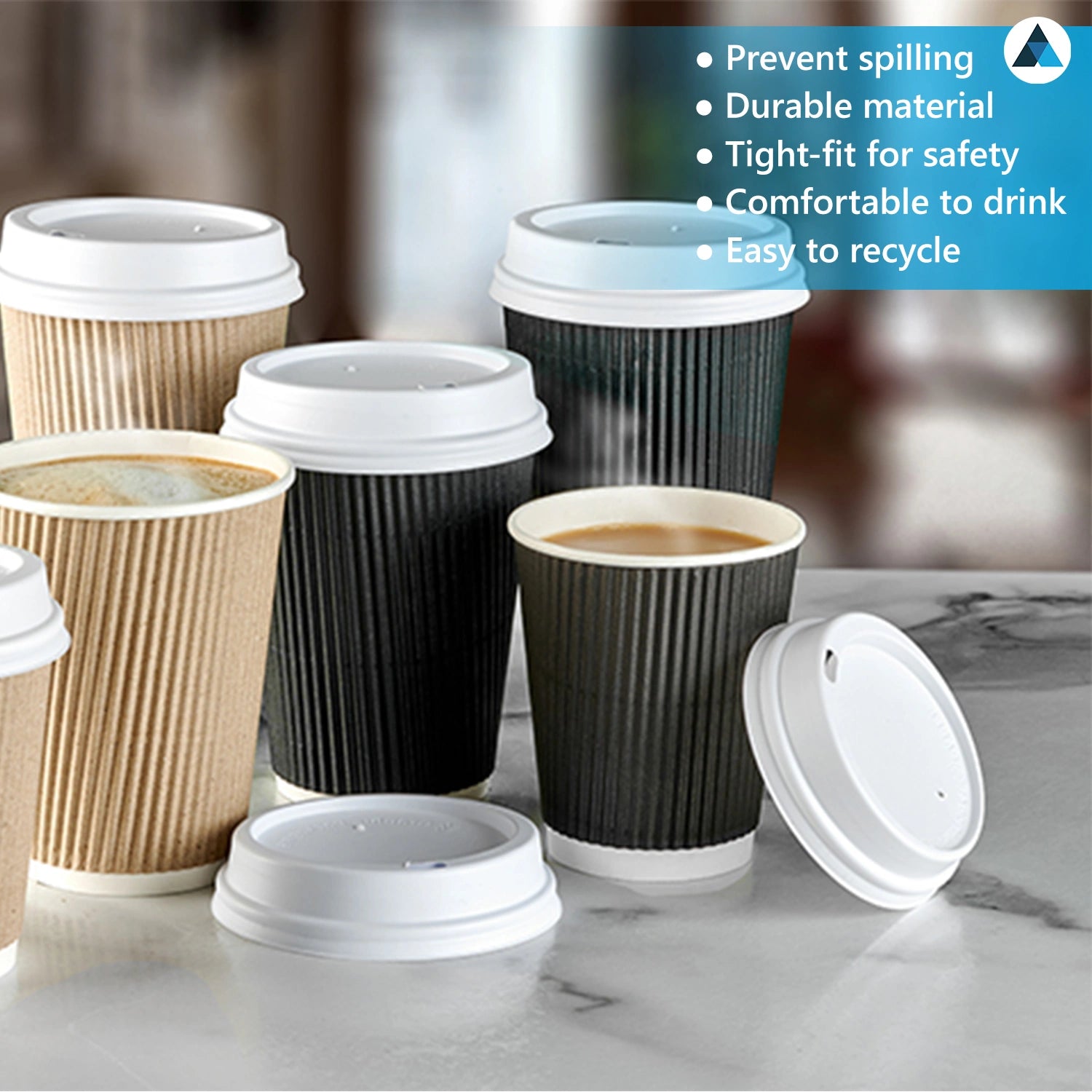 White 16oz Only Lids for Coffee Cup