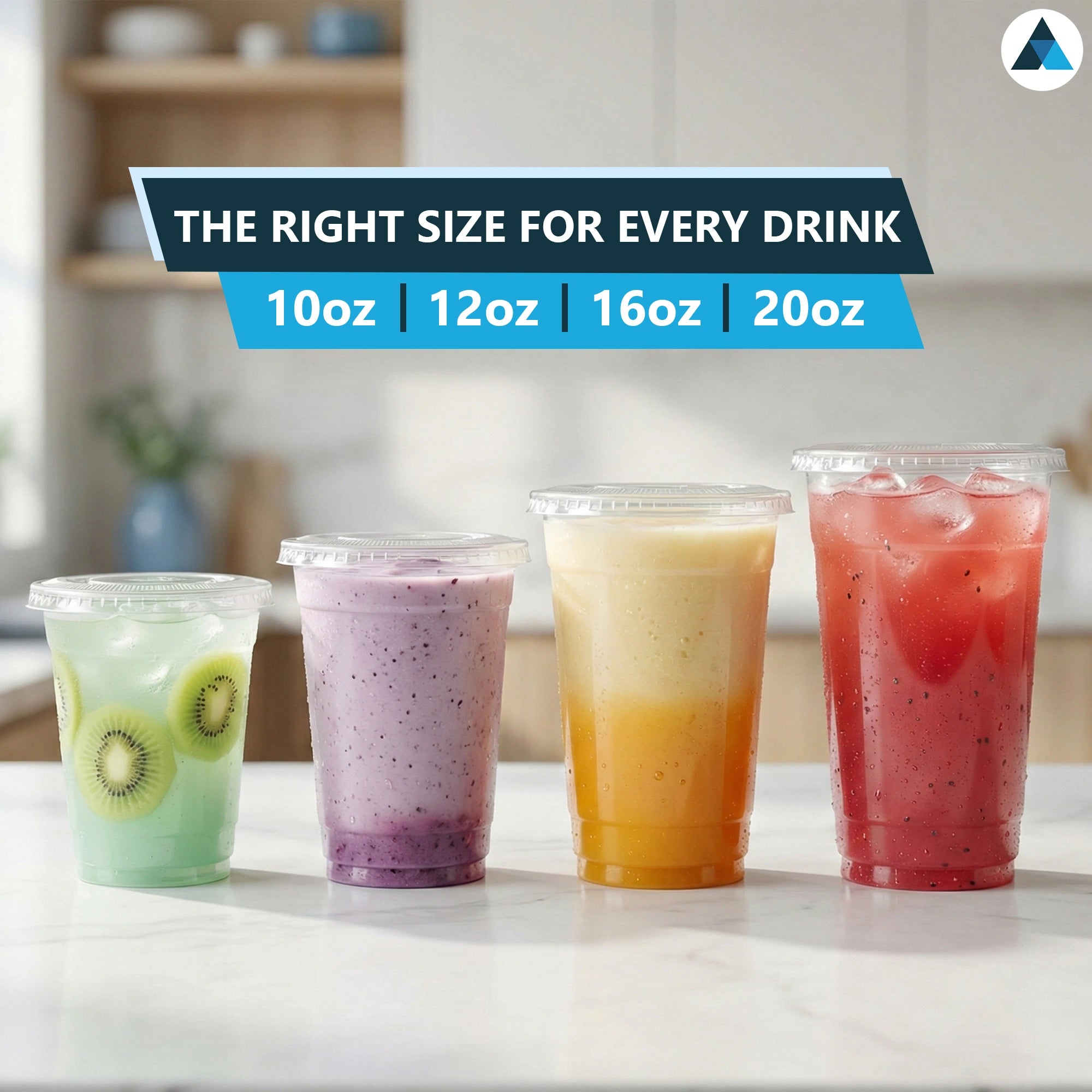 20oz Crystal Clear Smoothie Cups with Flat Lids