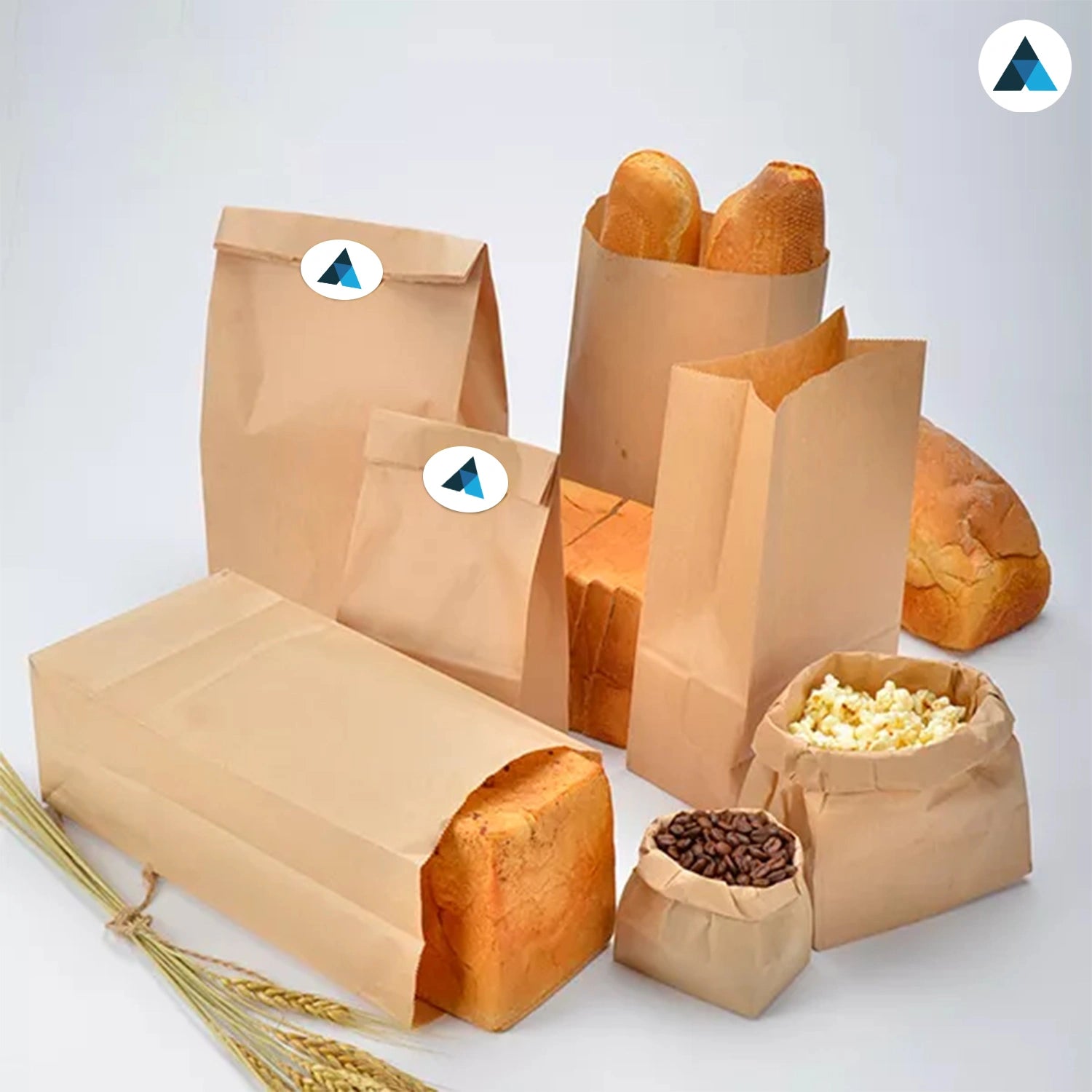 Medium Plus Brown Kraft Paper Grocery Bags - Strong Takeaway Bags