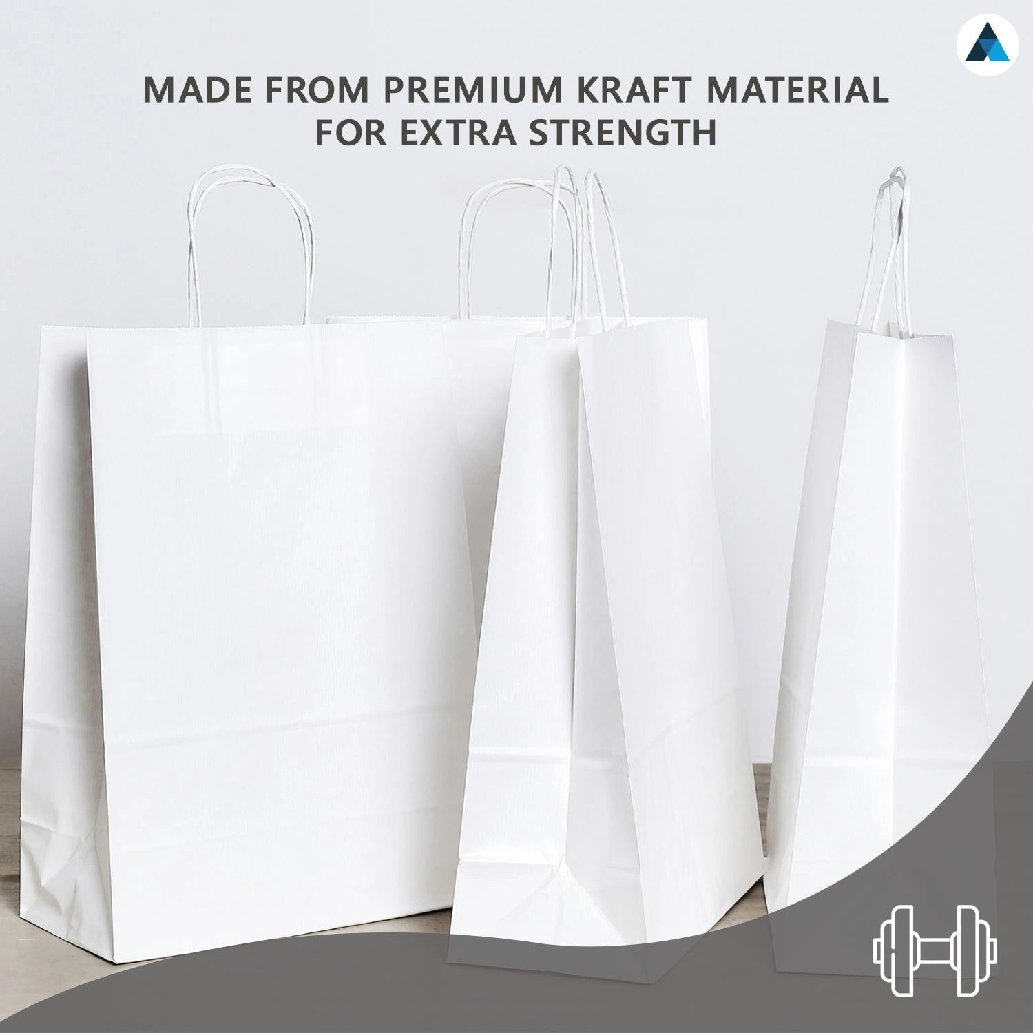 Extra large White Paper Twist Handle Bags 32x22x28cm