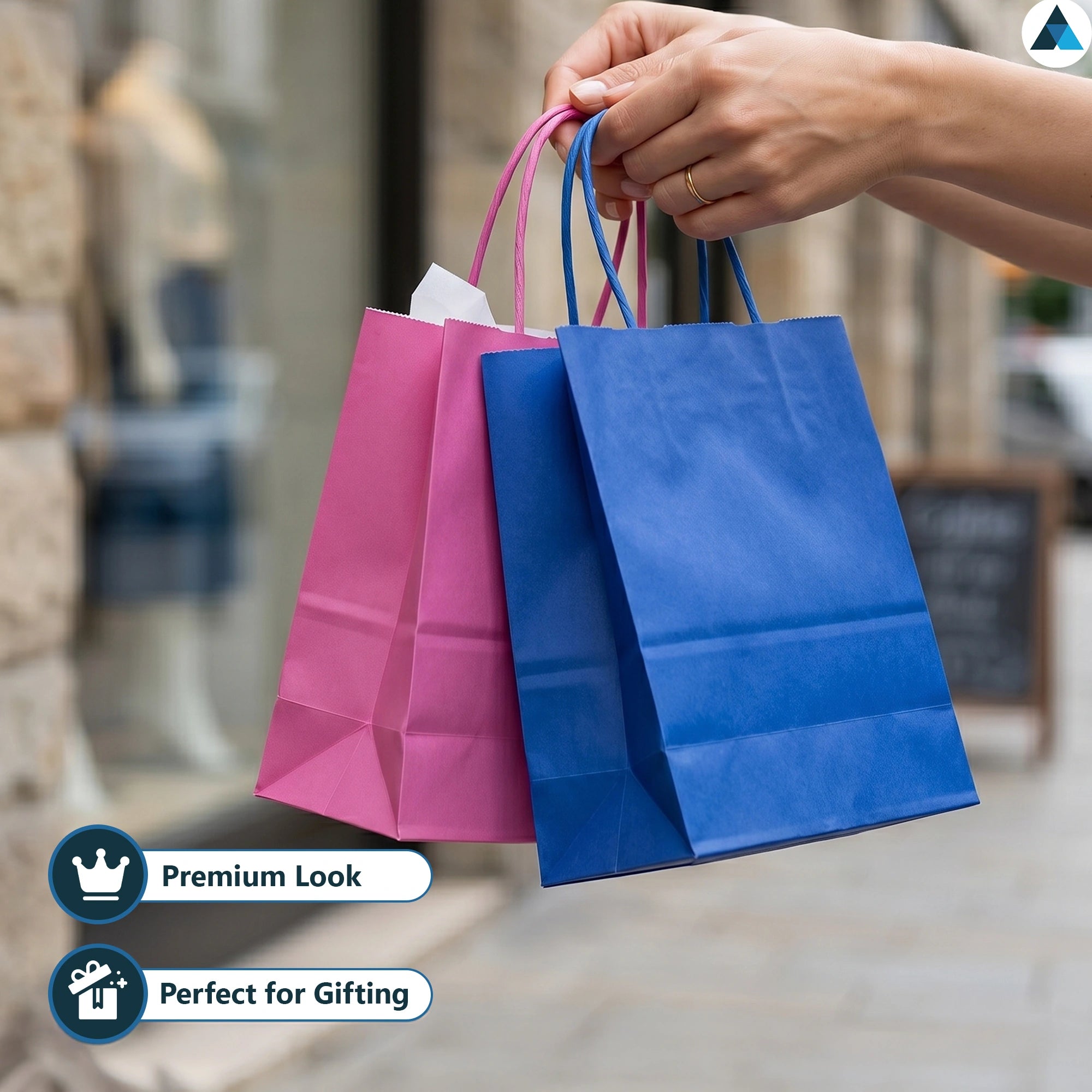 Small Pink Paper Gift Bags with Twiste Handle Party Bags 18x9x22cm