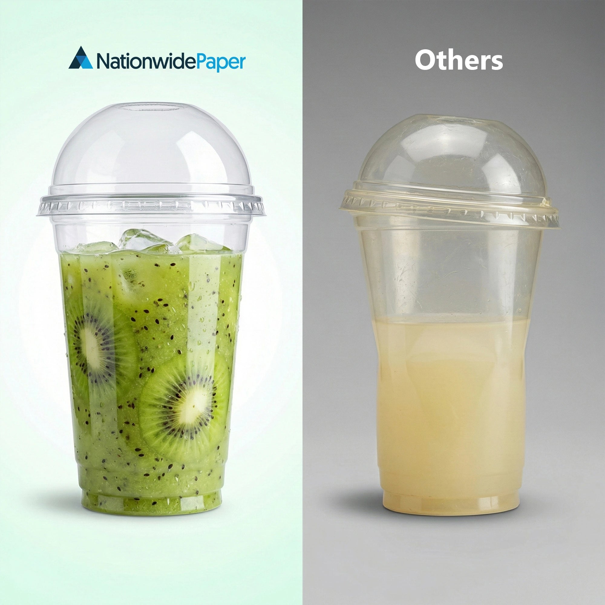 Premium Smoothie Cups with Dome Lids