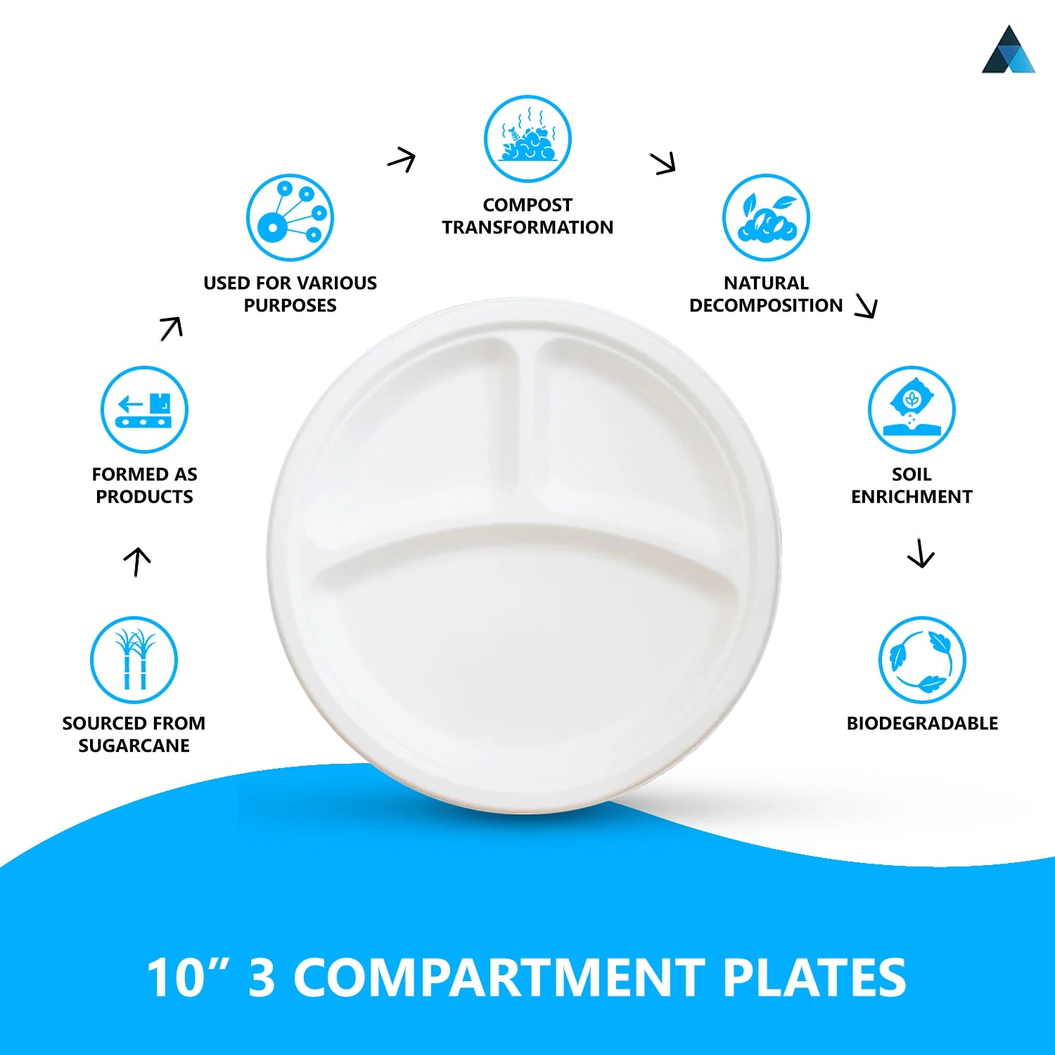 Round Paper Bagasse Plates