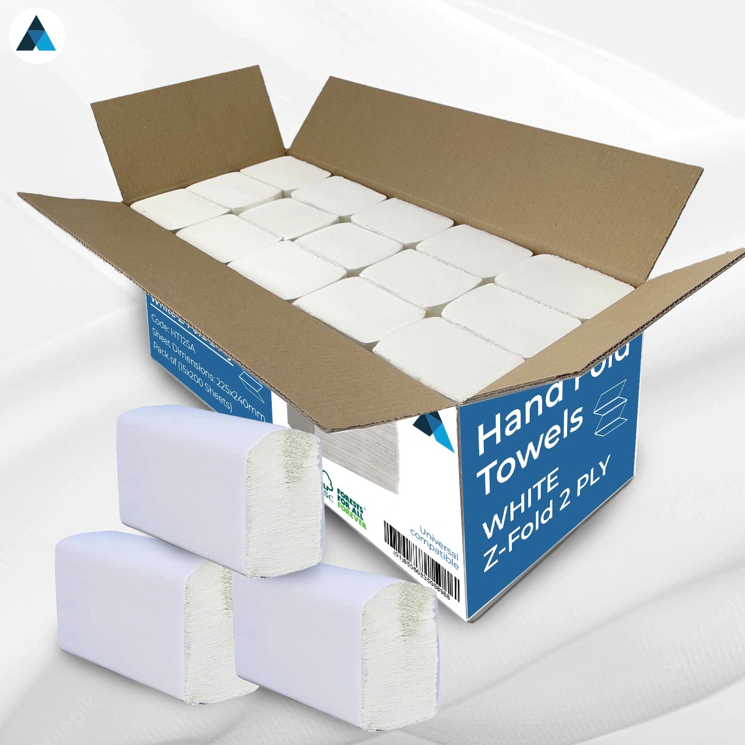 22.5x24cm Paper Towels 3000 Sheets Extra Strong 2 Ply Paper Towels Z Fold White