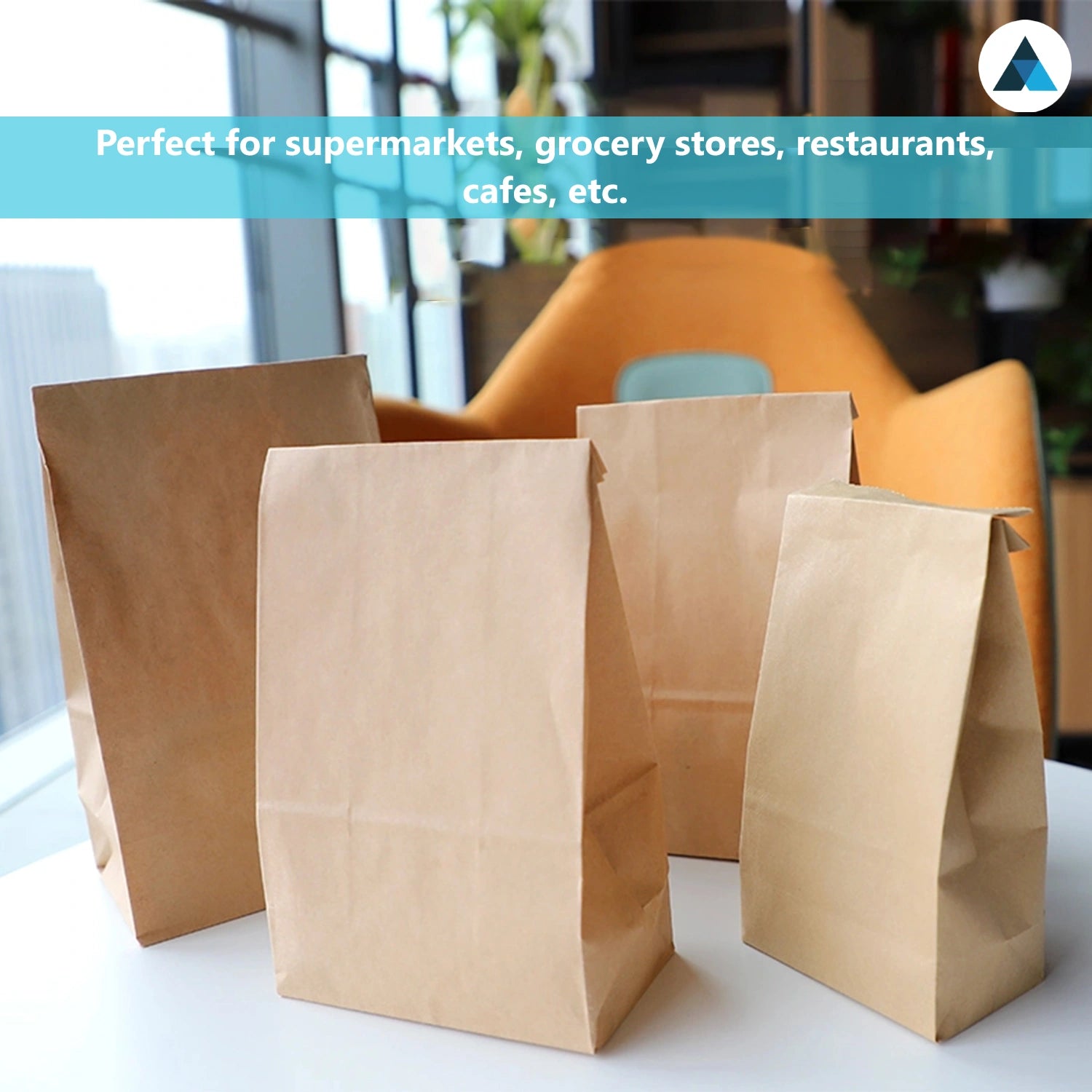 Medium Plus Brown Kraft Paper Grocery Bags - Strong Takeaway Bags