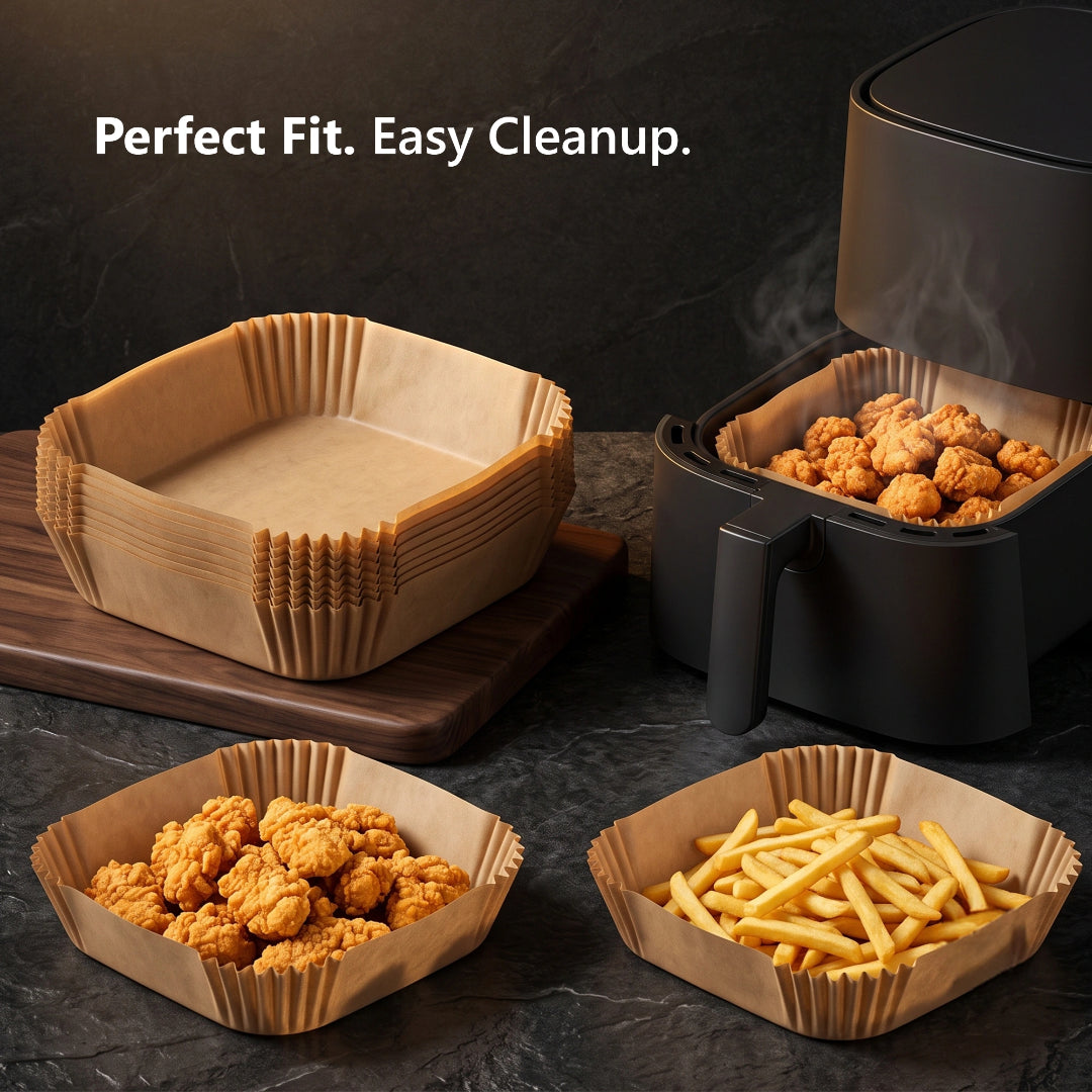 7.9-Inch Square Parchment Paper Air Fryer Liners