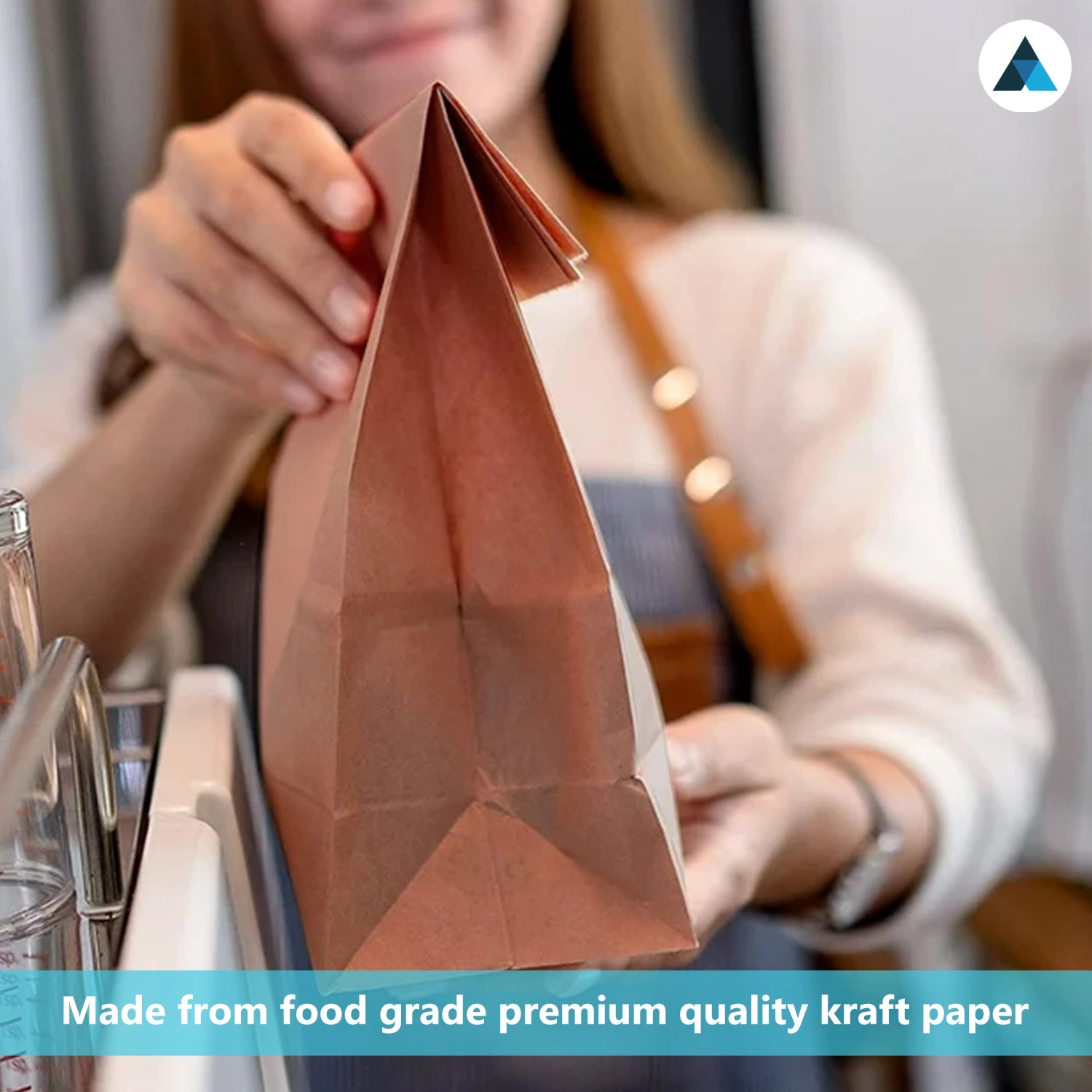 Medium Plus Brown Kraft Paper Grocery Bags - Strong Takeaway Bags