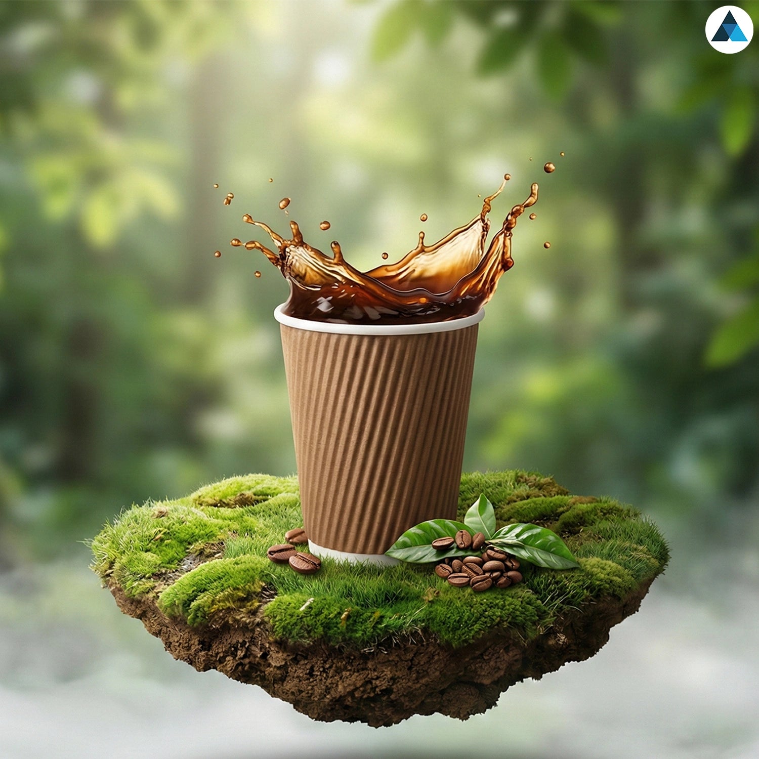 8oz Brown Ripple Coffee Cups