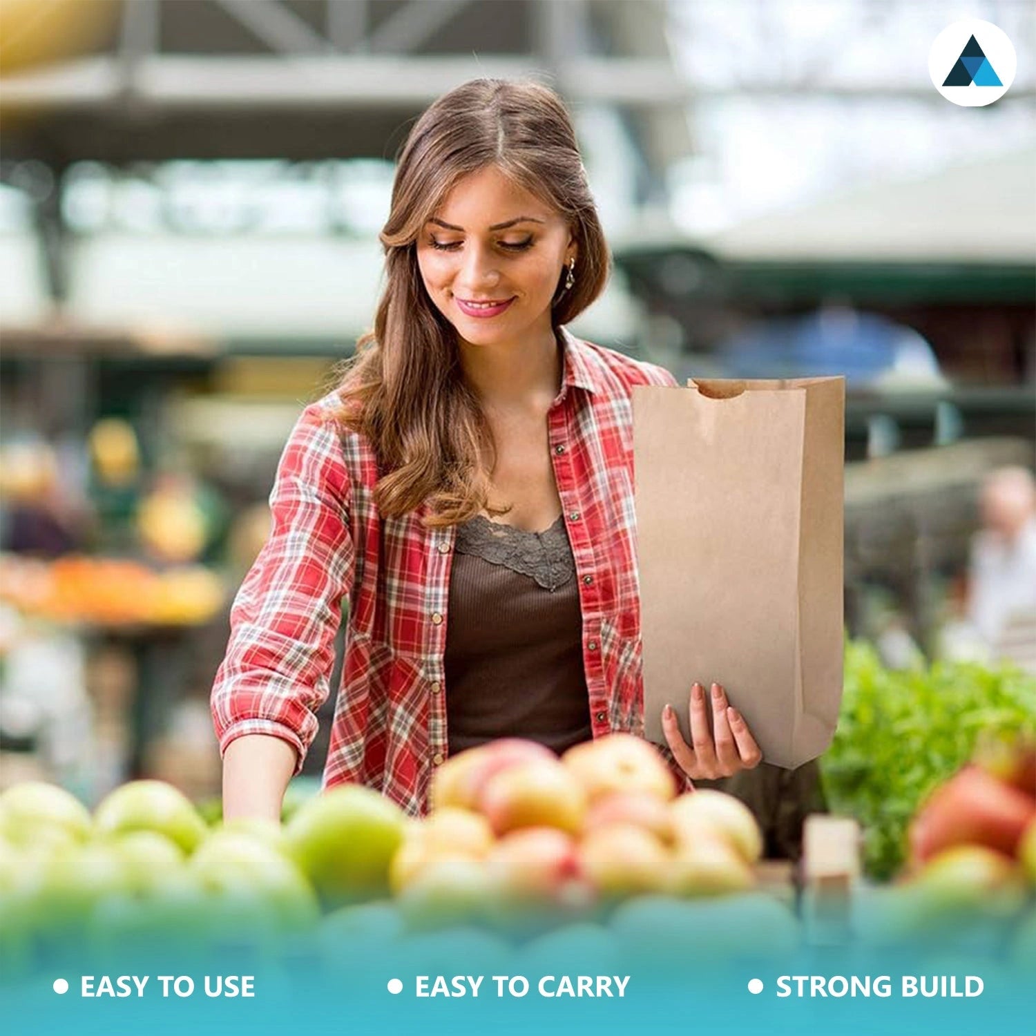 Large Brown Kraft Paper Bags - 22x12x30cm Strong Takeaway Bags