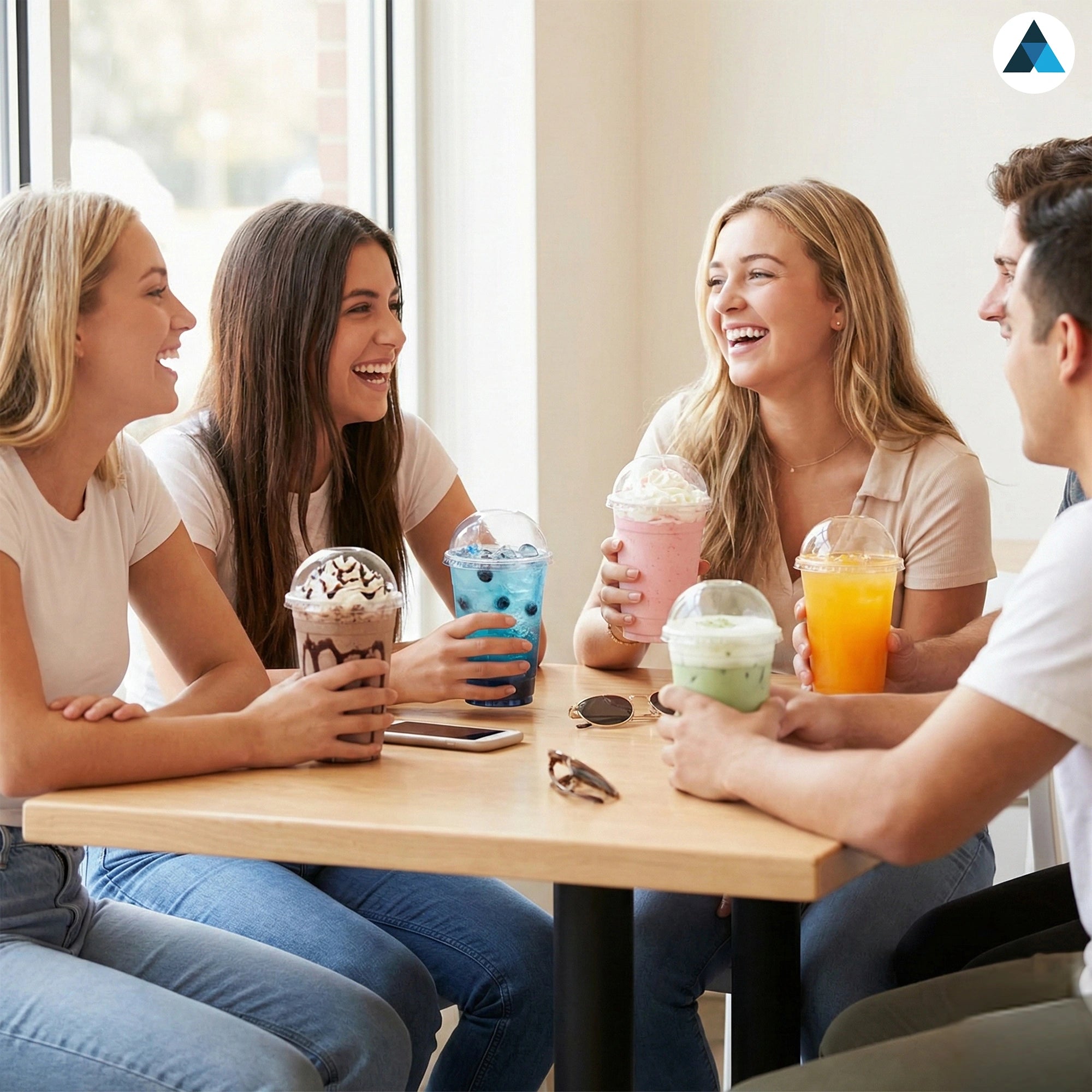 10oz Strong Smoothie Cups with Dome Lids 295ml