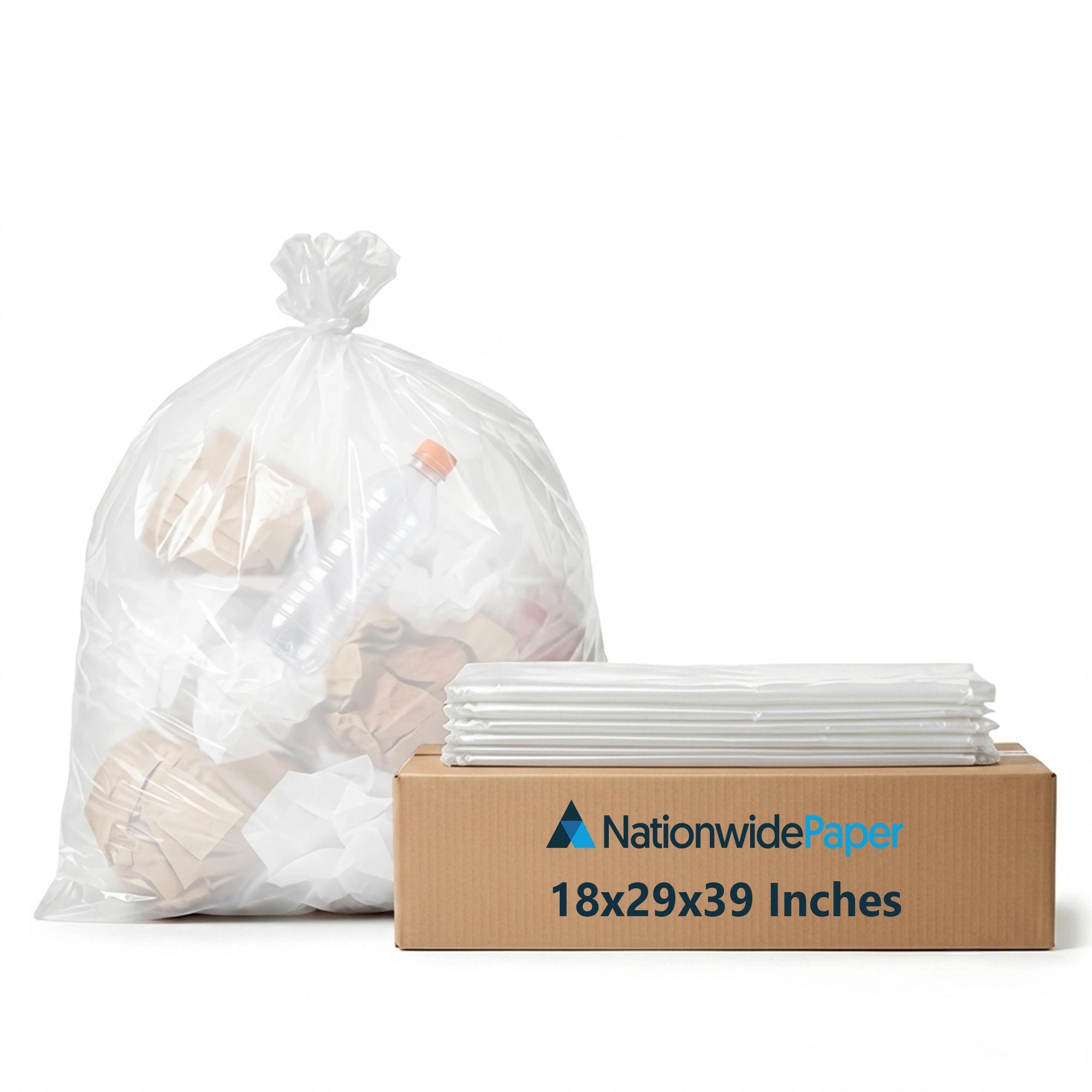 18x29x39 Inches Medium Duty Black & White Bin Bags (Pack of 200)