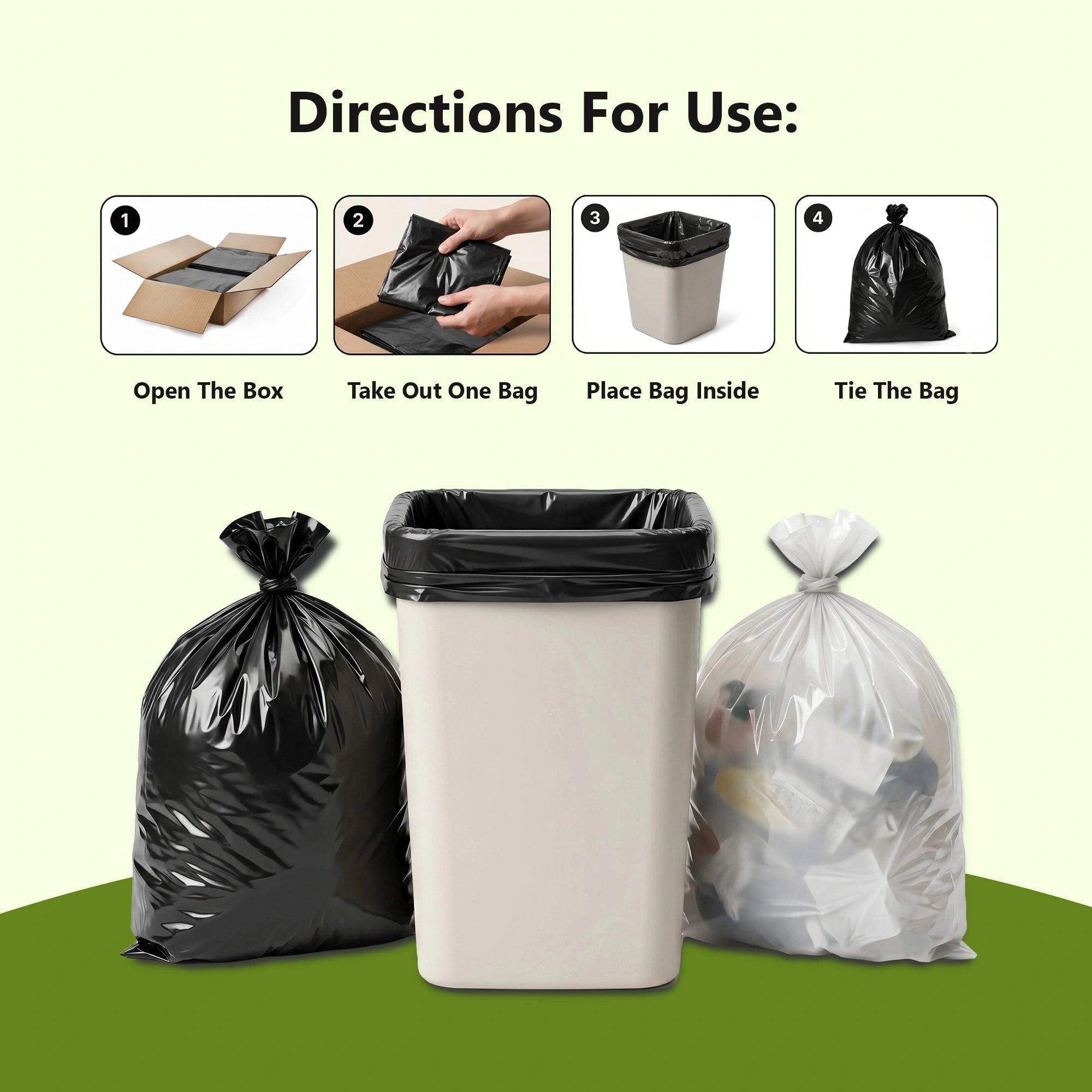 22x33x46 Inches Heavy Duty Black Bin Bags Strong Leak Proof Commercial bin Liners Refuse Sacks (Pack of 100)