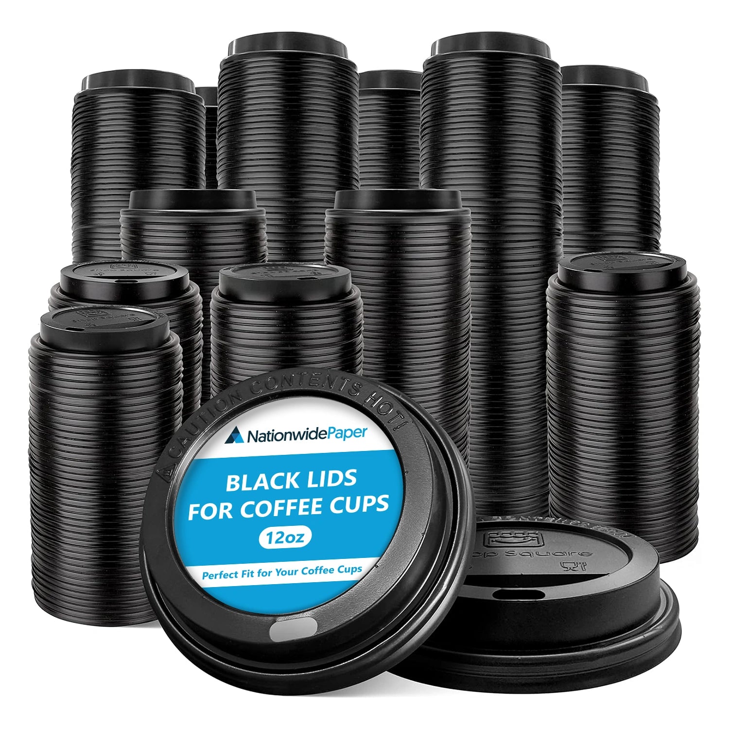 Black and White Lids for Coffee Cups