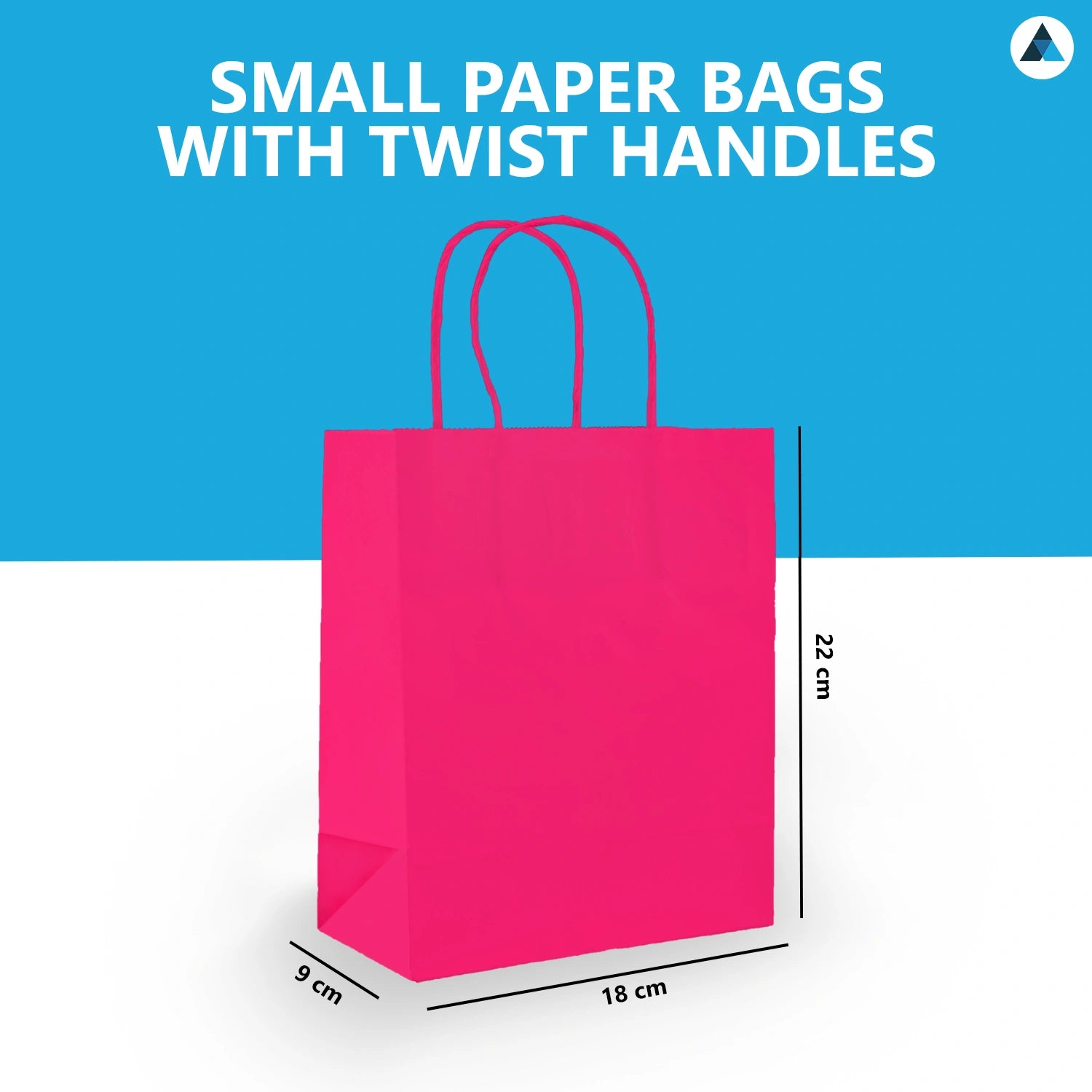 Small Pink Paper Gift Bags with Twiste Handle Party Bags 18x9x22cm