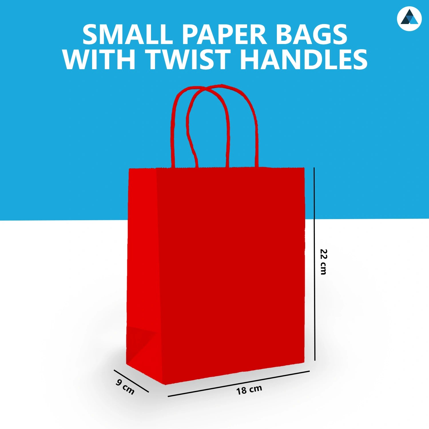 Small Paper Gift Bags with Strong Twist Handle Party Bags 18x9x22cm