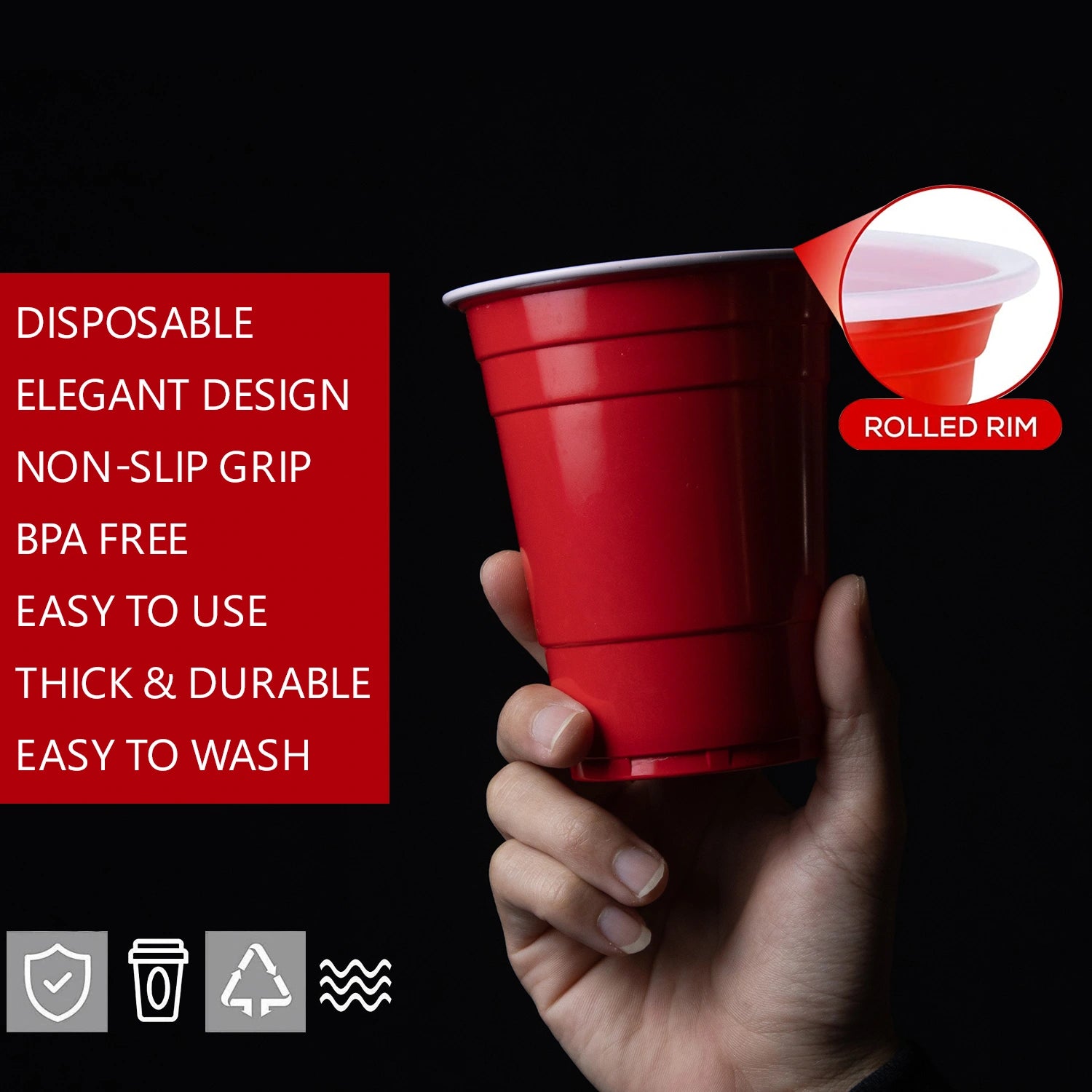 16oz Red Plastic Cups