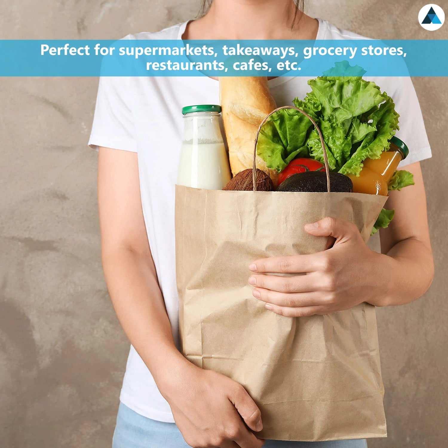 Medium Plus Brown Kraft Paper with Twist Handle Bags