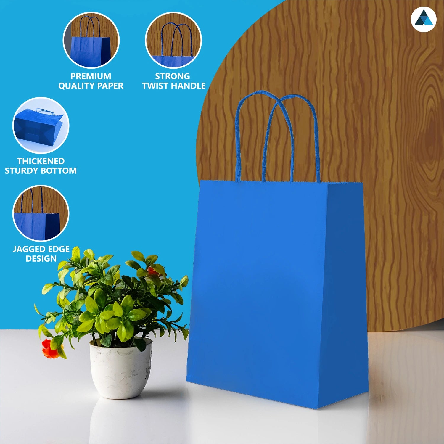 Small Paper Gift Bags with Strong Twist Handle Party Bags 18x9x22cm