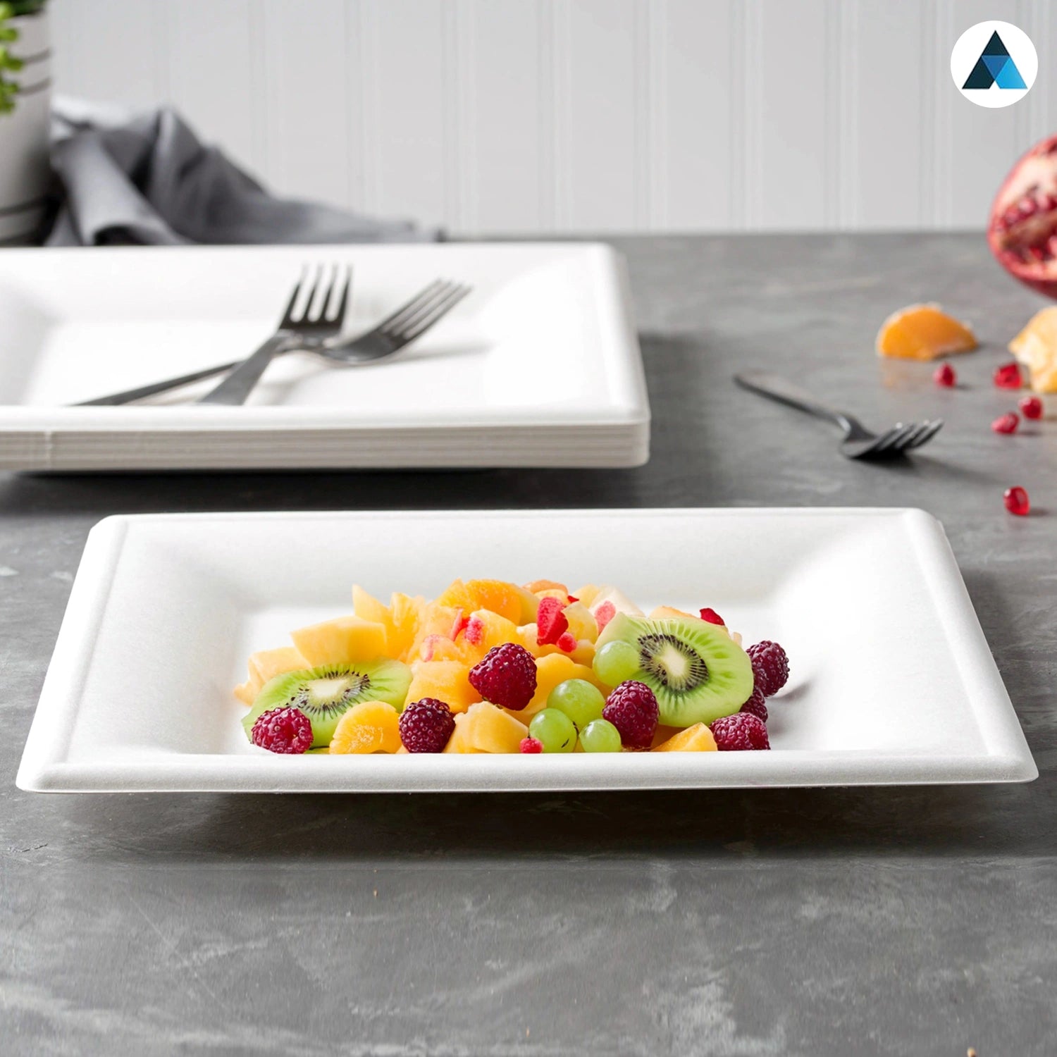 8 inch Square Bagasse Plates