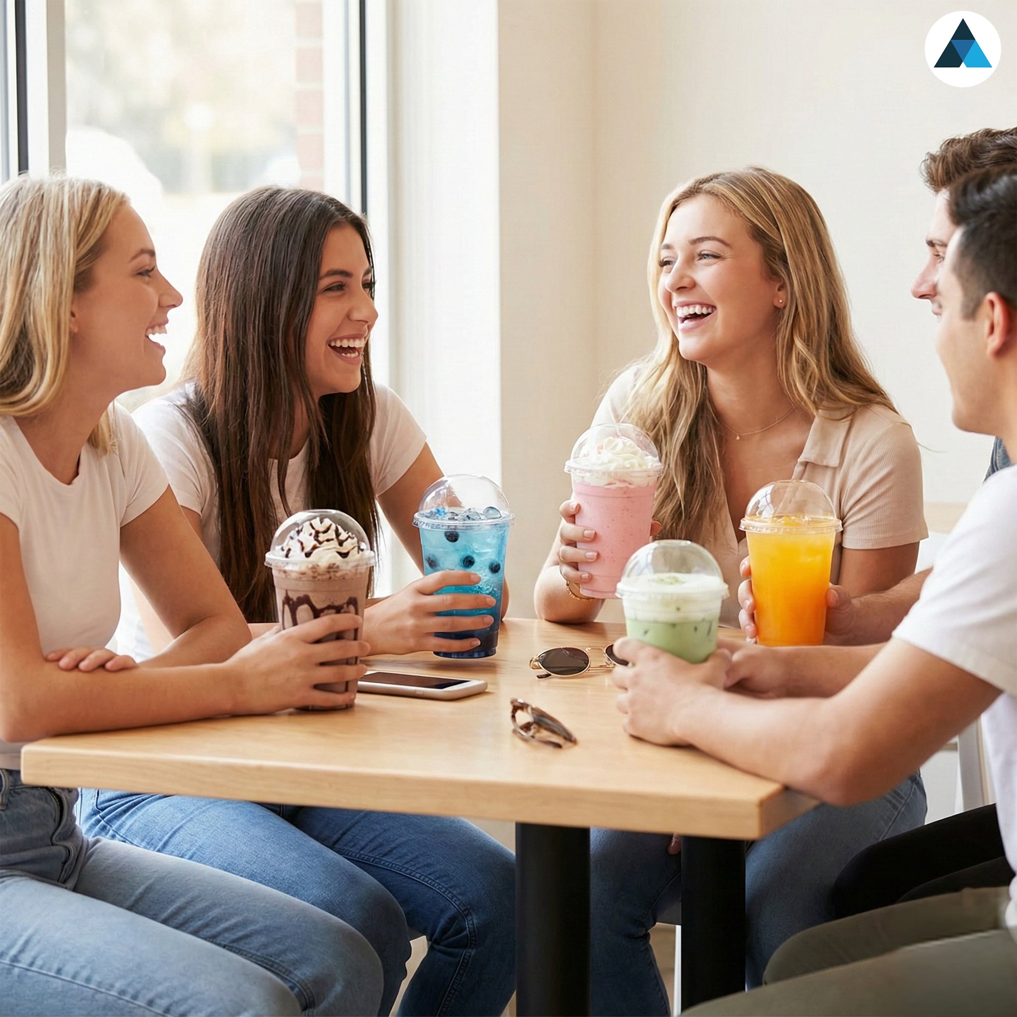 12oz Strong Smoothie Cups with Dome Lids 355ml