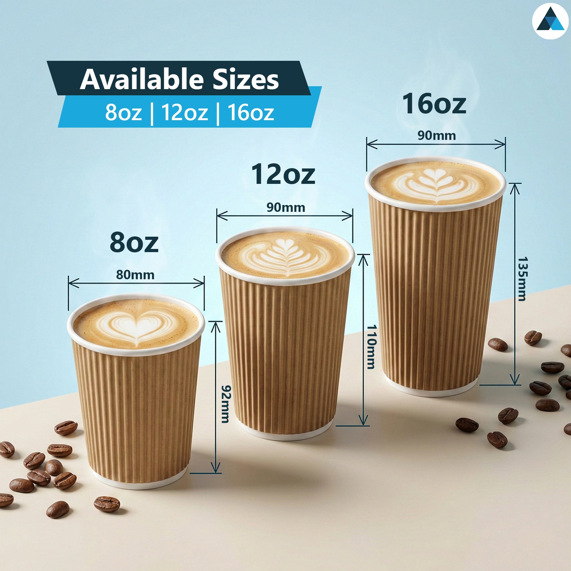 Black and Brown Ripple Cups