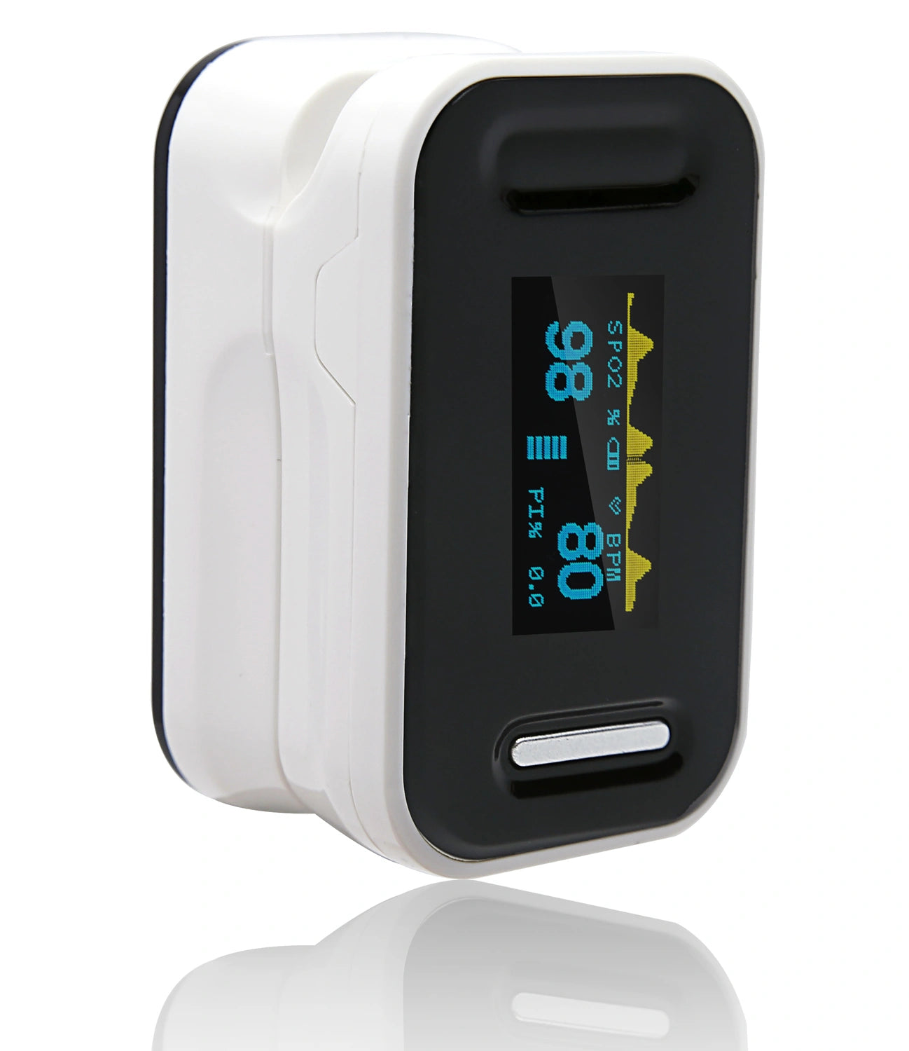 CE Certified SPo2 Pulse Oximeter - NHS Adherent White & Black