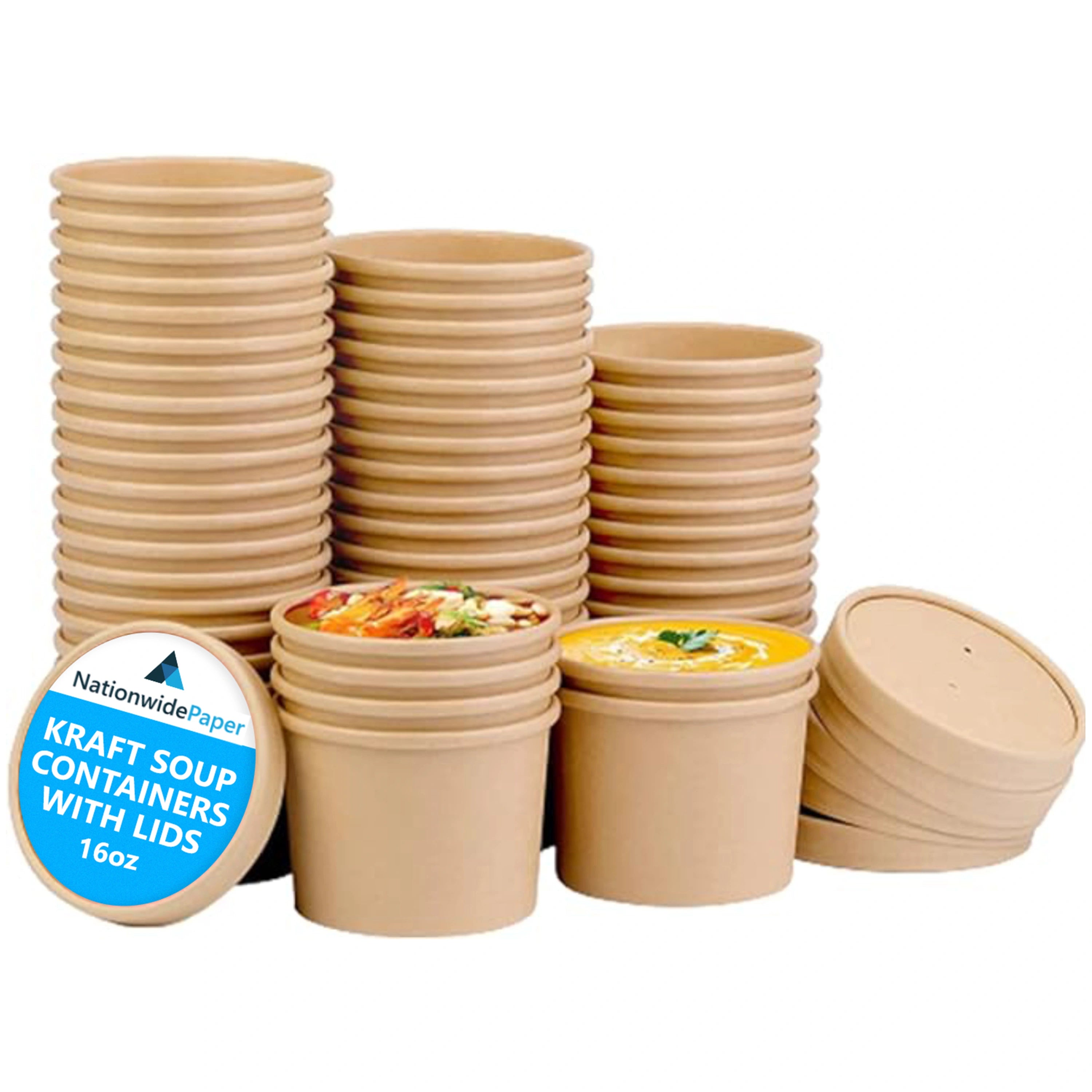 Brown Kraft Soup Containers with Lids