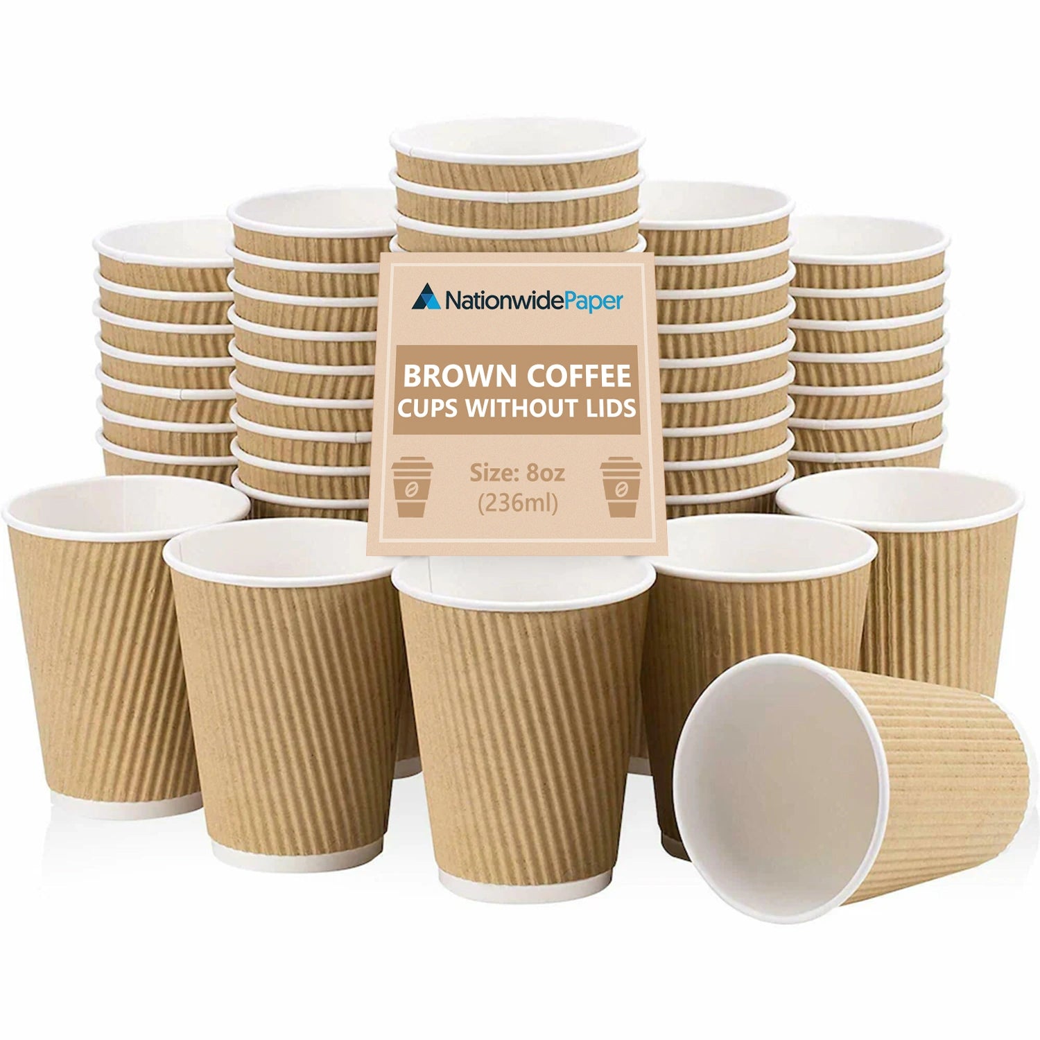 8oz Brown Ripple Cups