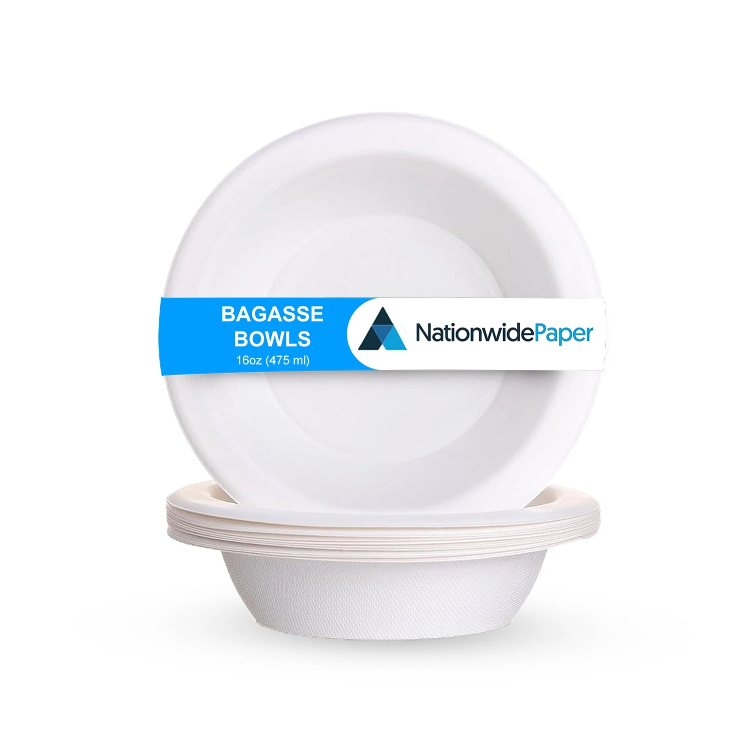 16oz White Bagasse Bowls Sugarcane Disposable