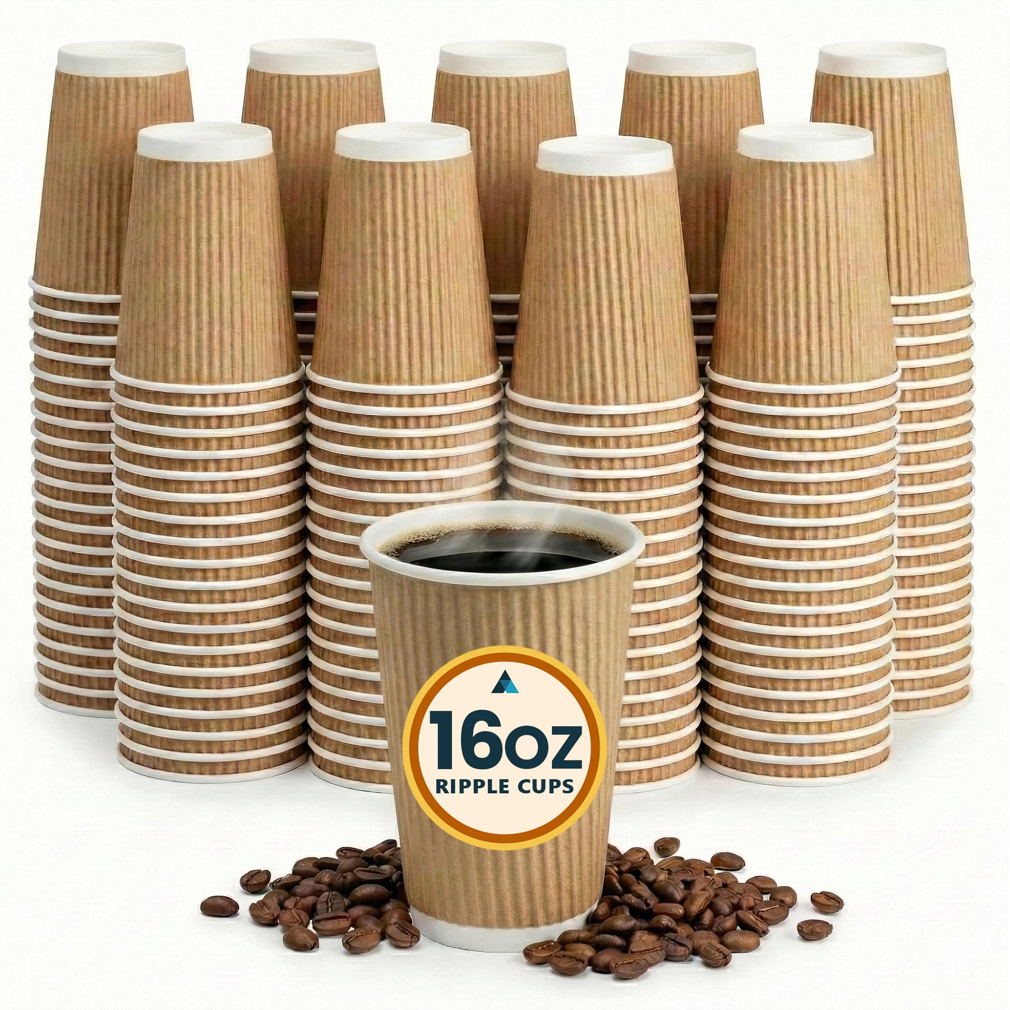 16oz Brown Ripple Cups