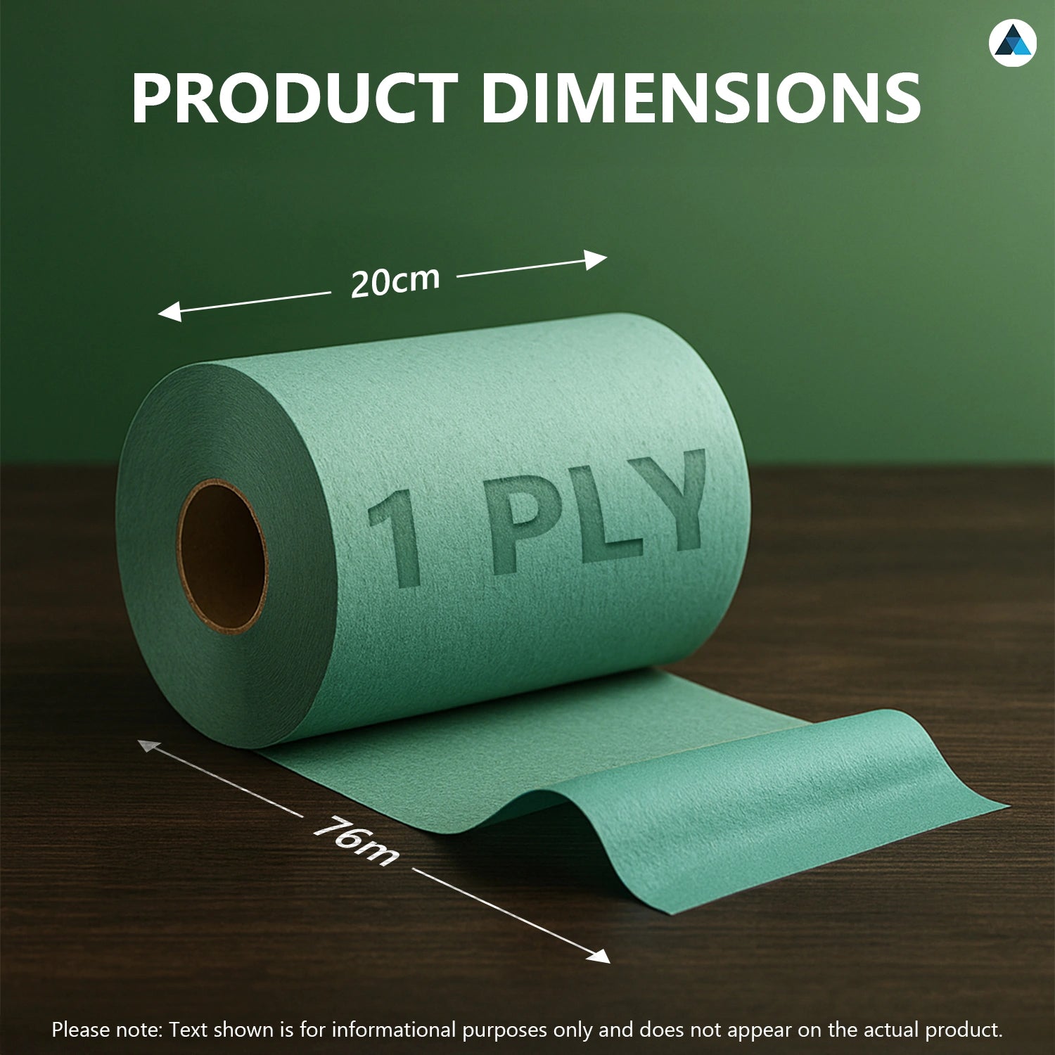 Green 1 Ply Paper Cleaning Rolls 76m x 20cm