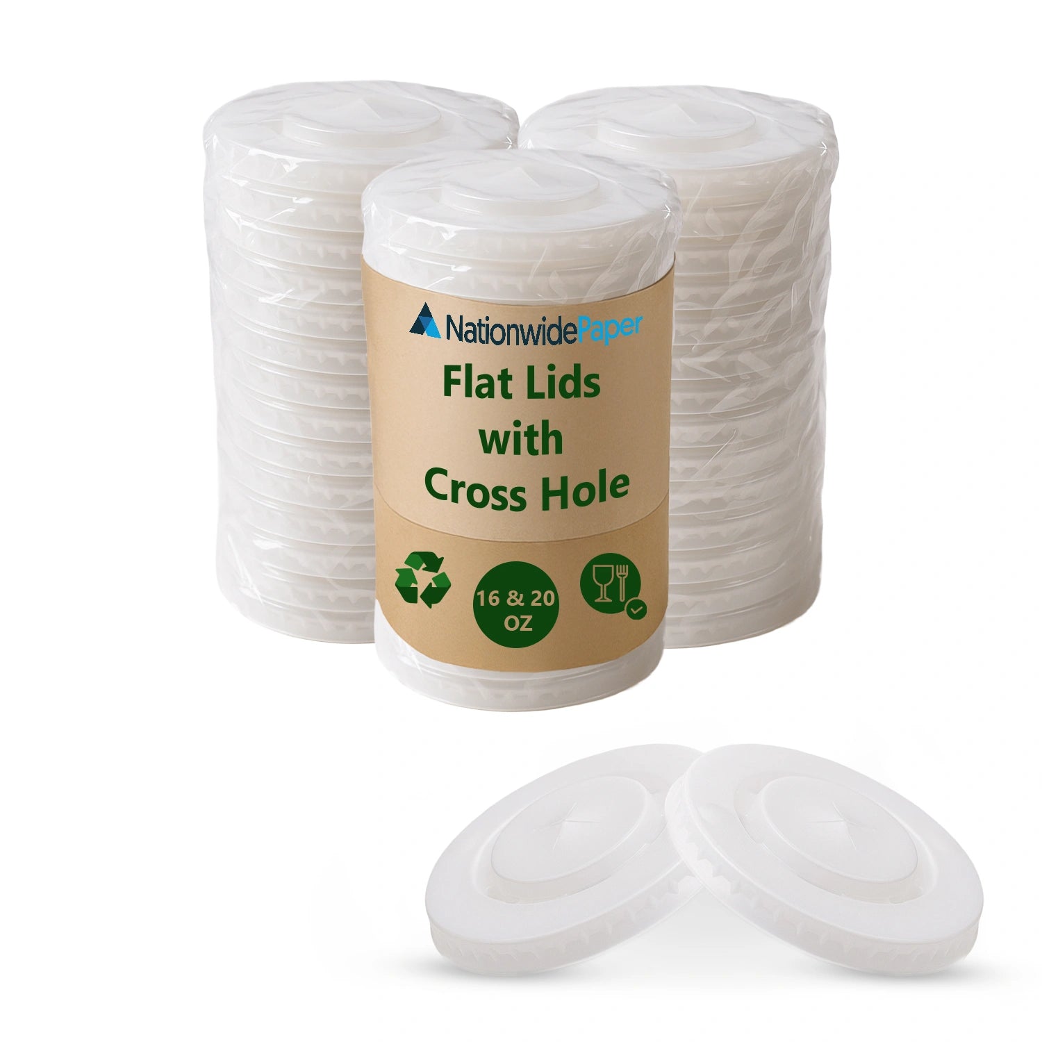 Dual-Size 80mm & 90mm Flat Lids with Cross Hole