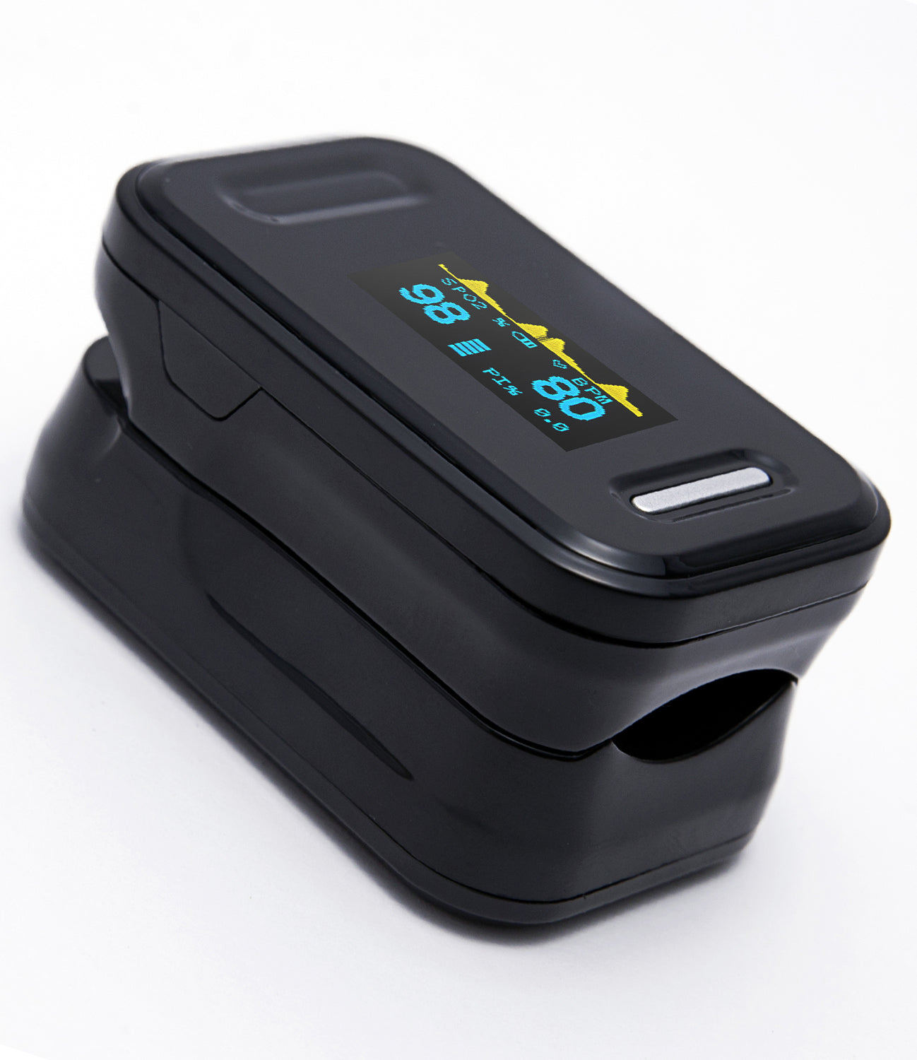 CE Certified SPo2 Pulse Oximeter - NHS Adherent White & Black