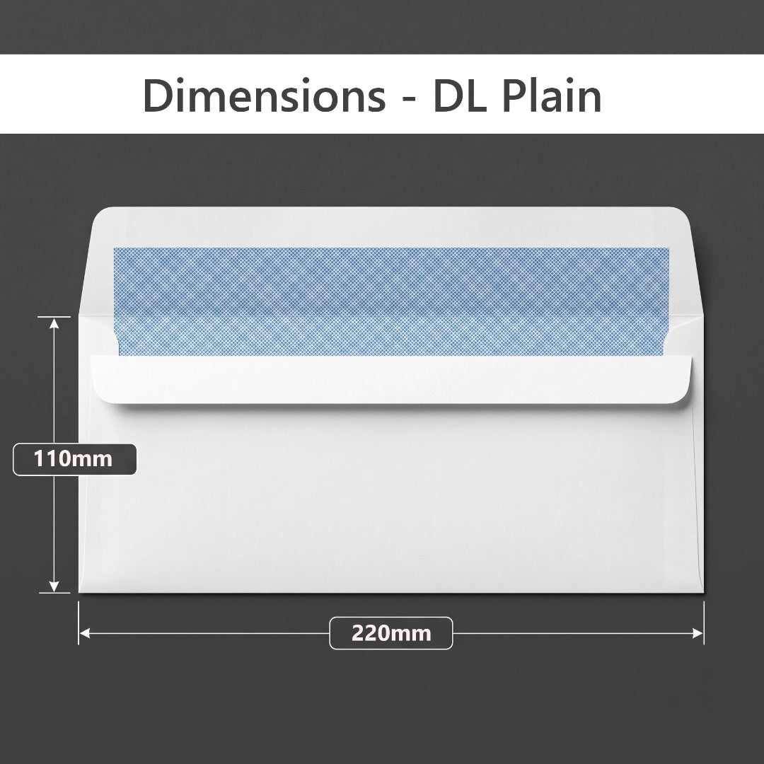 110 × 220mm DL White Self-Seal Envelopes