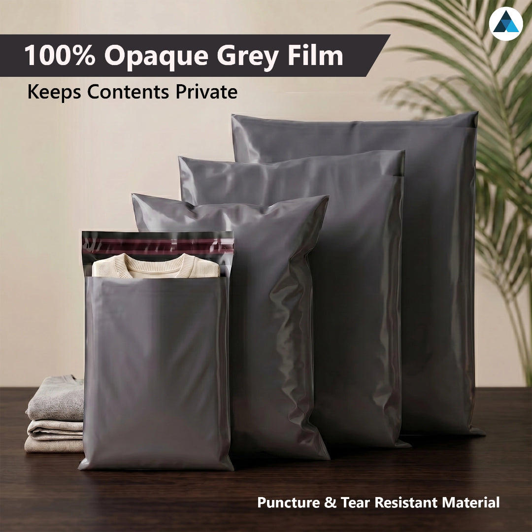 6 × 9-Inch Self-Seal Recycled Grey Mailing Bags