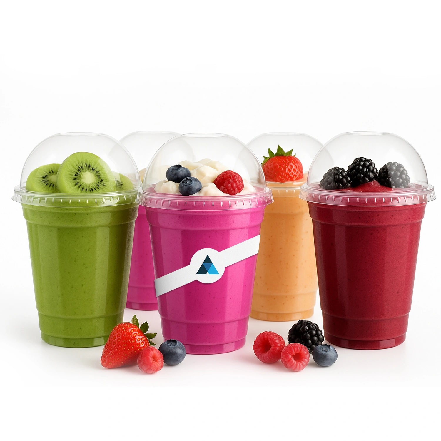 12oz Strong Smoothie Cups with Dome Lids 355ml