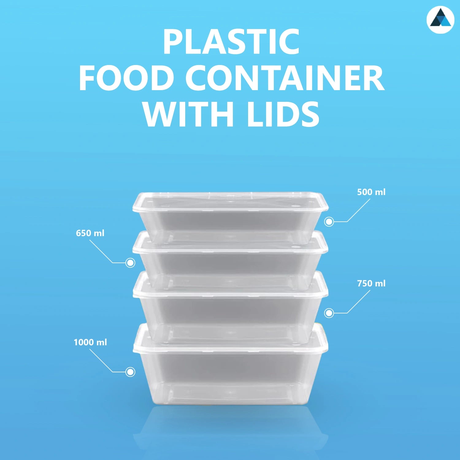 Plastic Food Containers with Lids 750ml