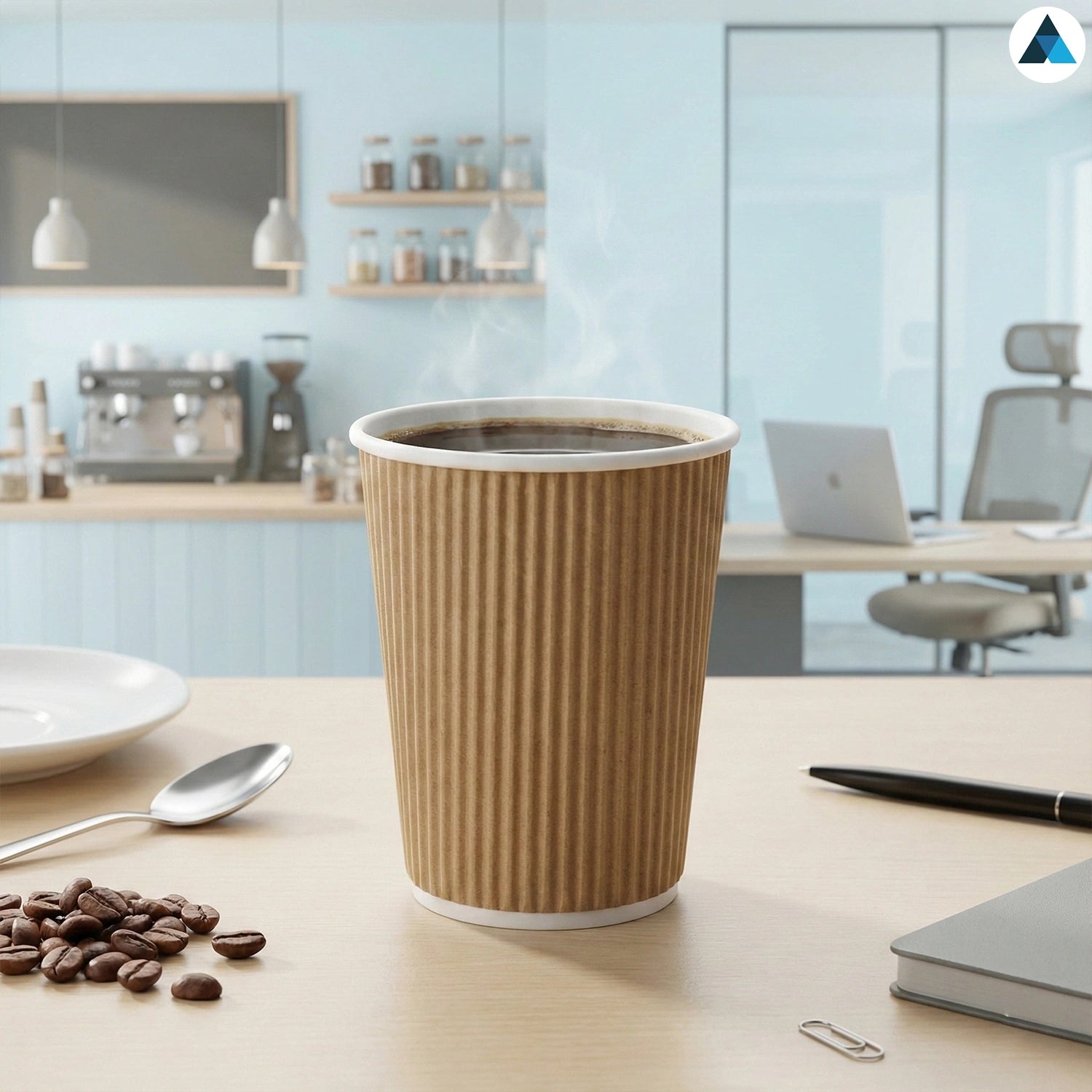 8oz Brown Ripple Coffee Cups