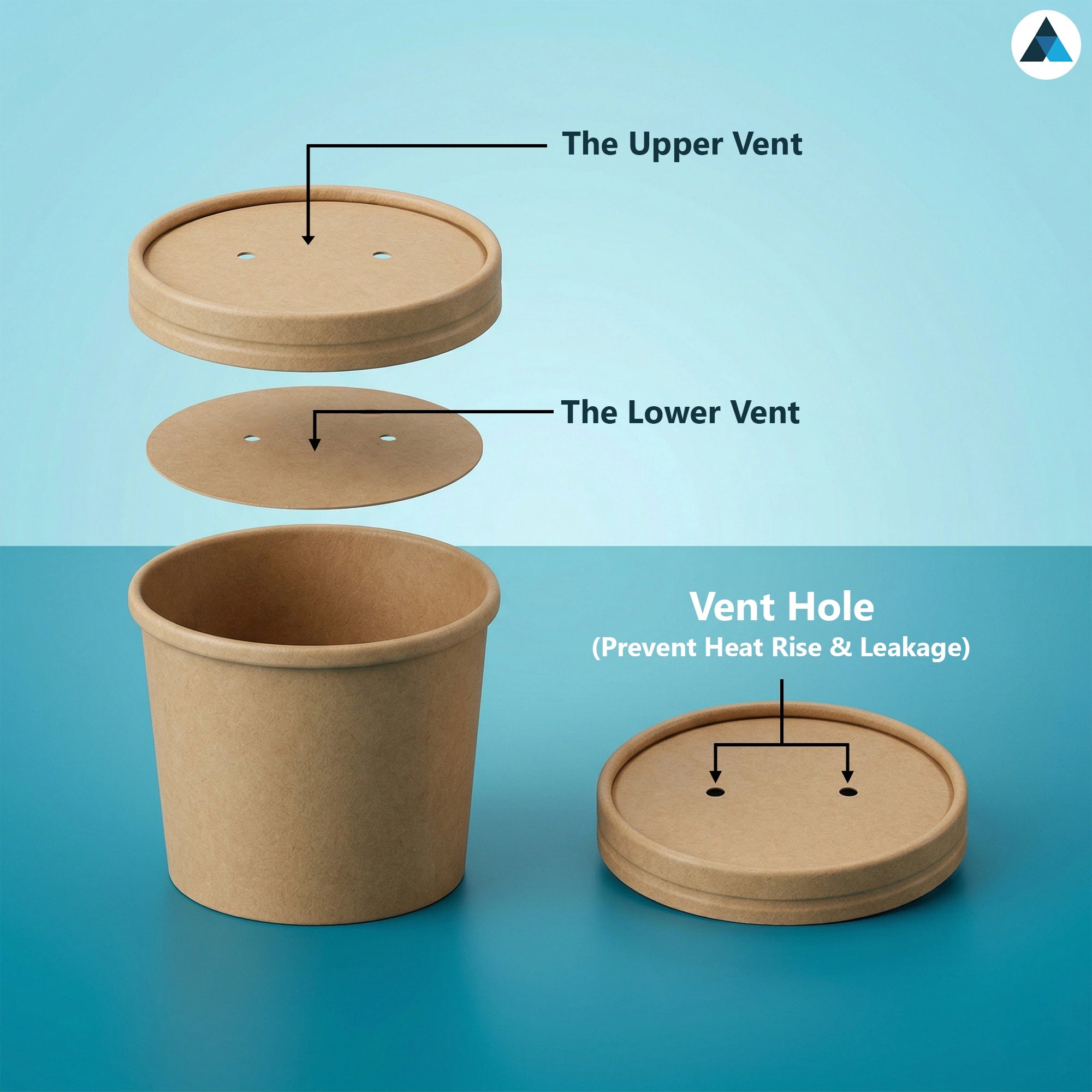 Brown Kraft Soup Containers with Lids