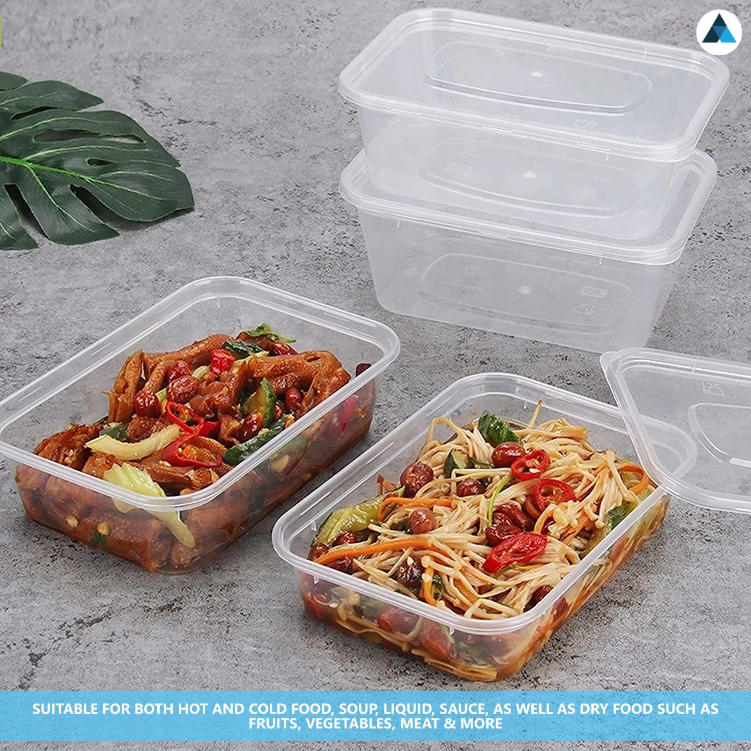 Plastic Food Containers with Lids 500ml