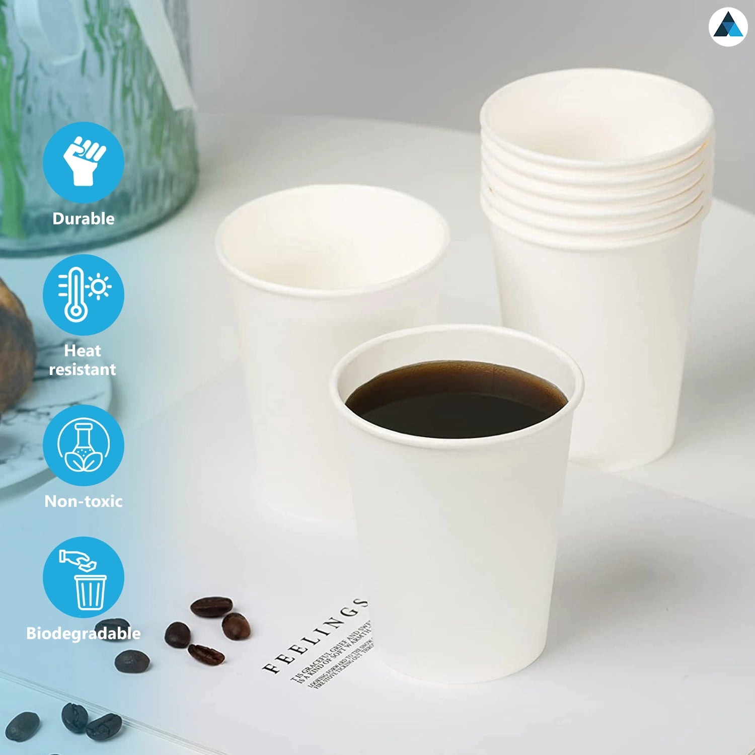 White Disposable Single Wall Cups