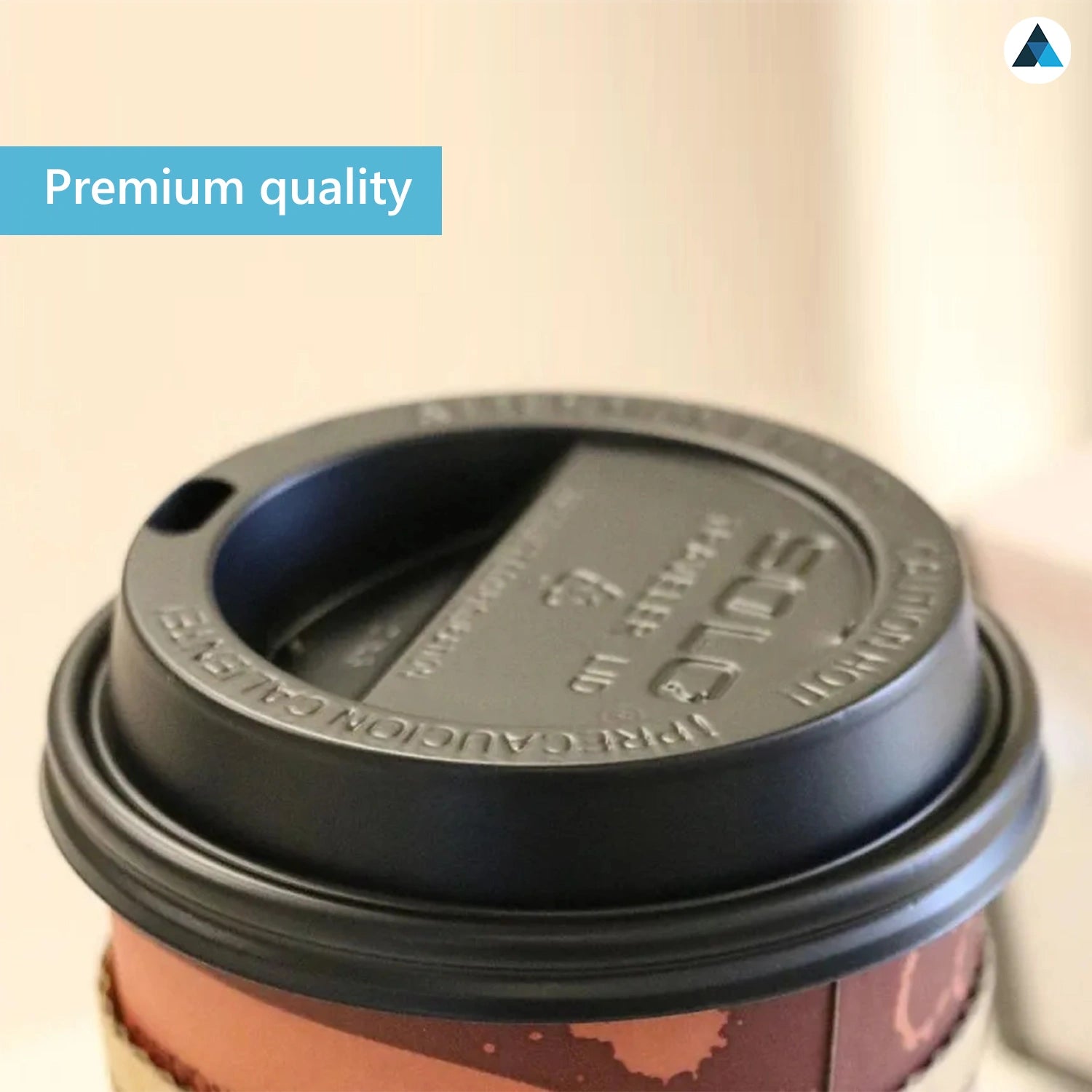 Black 12oz Only Lids for Coffee Cup