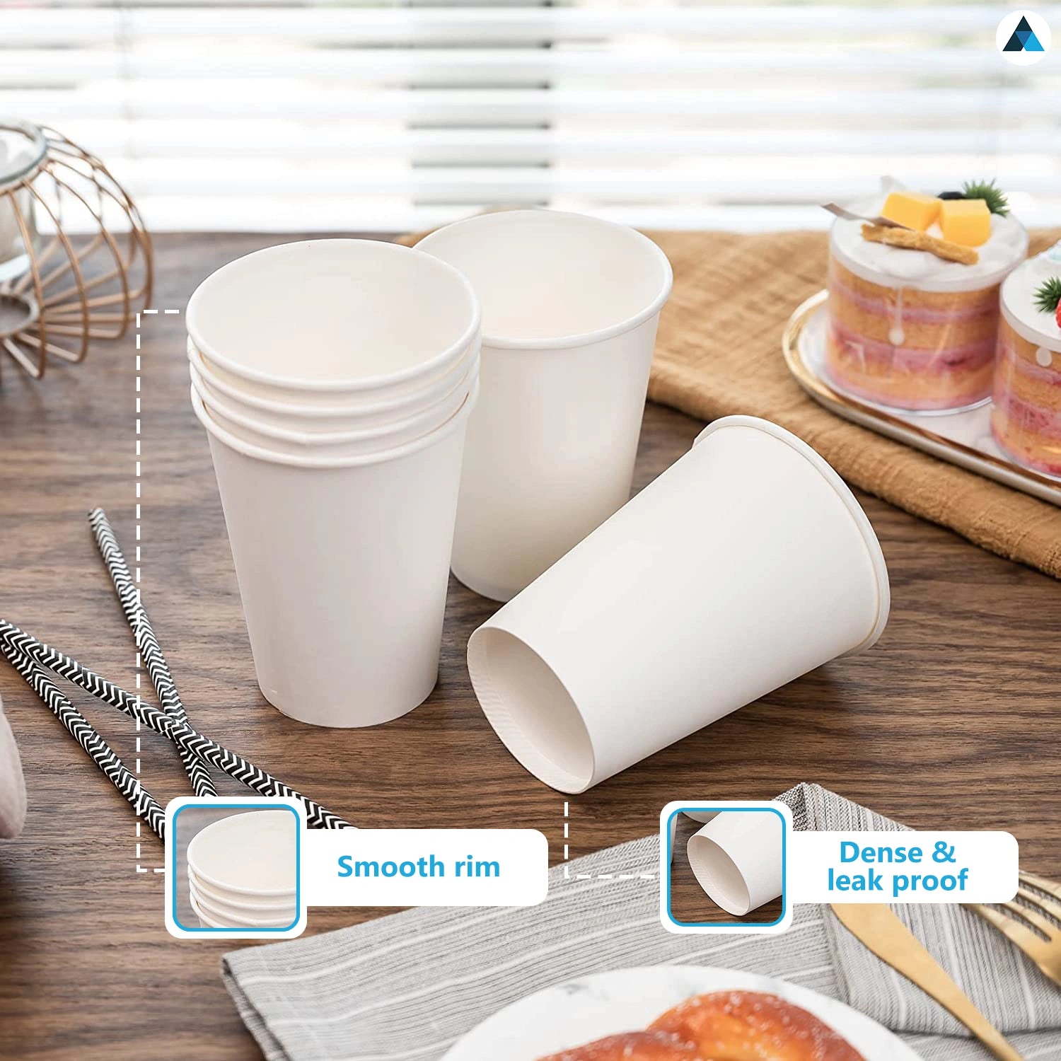 16oz Disposable Single Wall Cups for Coffee, Tea & Parties