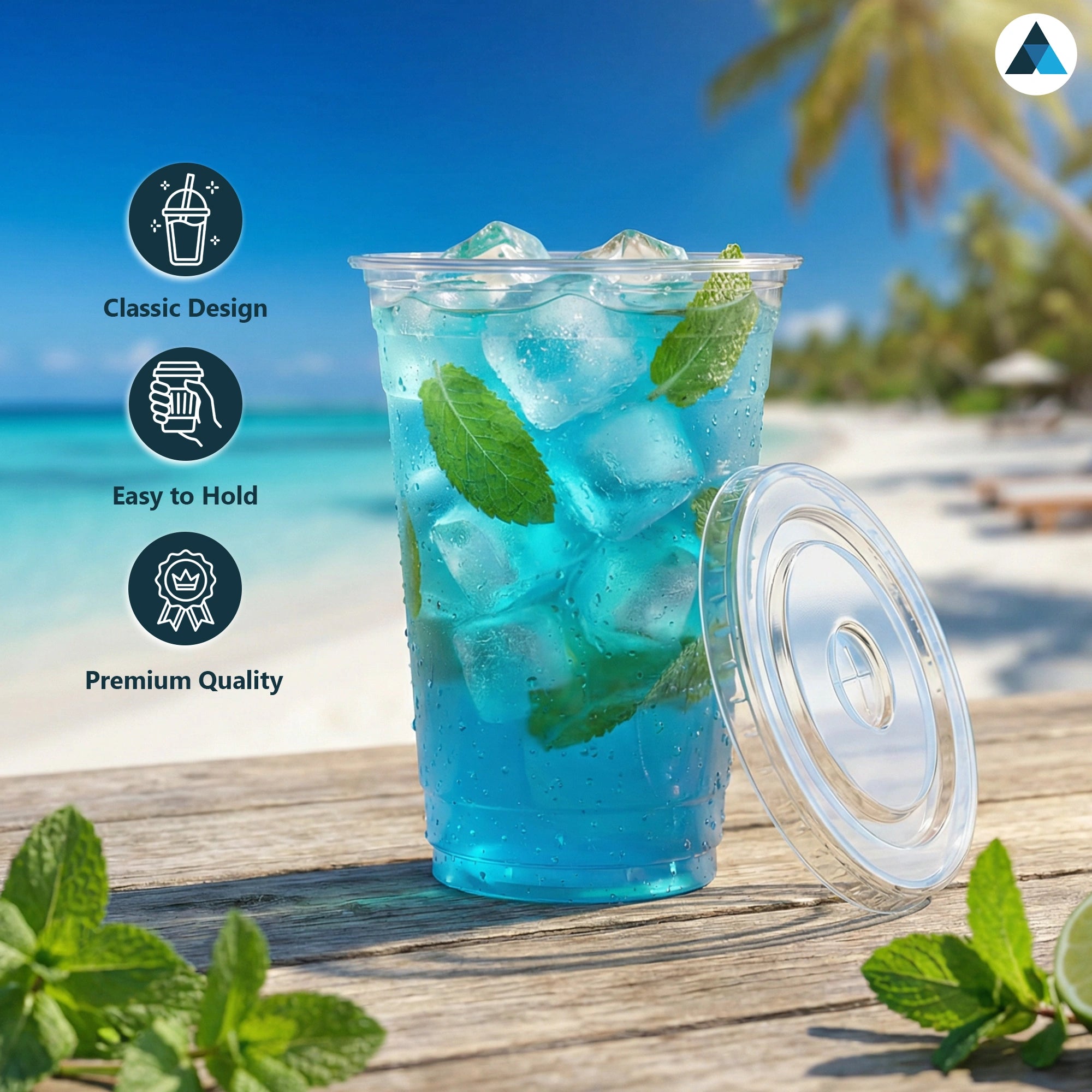 12oz Crystal Clear Smoothie Cups with Flat Lids